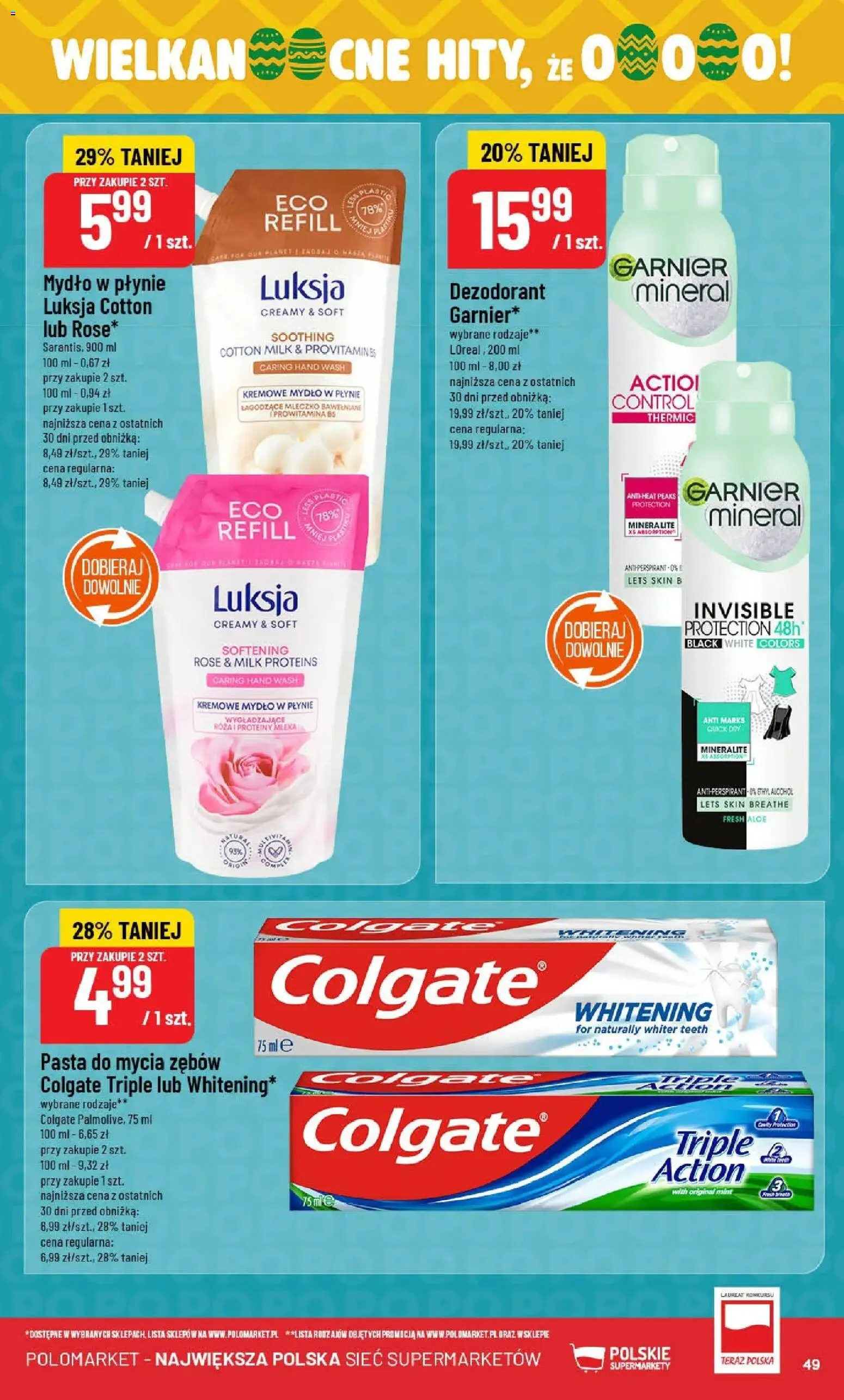 POLOmarket gazetka od 04.03.2026 | Strona: 49 | Produkty: Kremowe mydło w płynie, Mydło w płynie, Mydło, Dezodorant