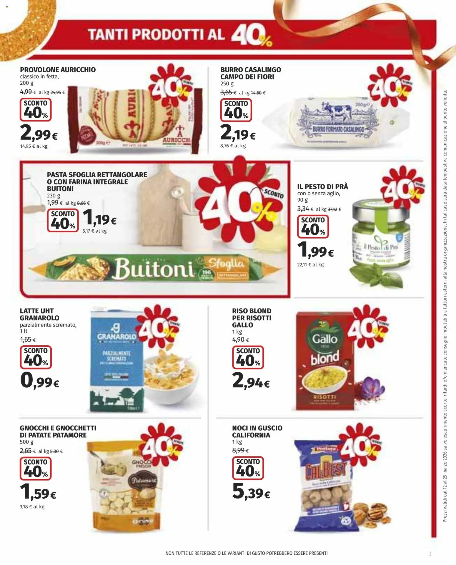Volantino COOP del 12.03.2026 | Pagina: 3 | Prodotti: Riso, Pasta sfoglia, Pasta, Gnocchetti