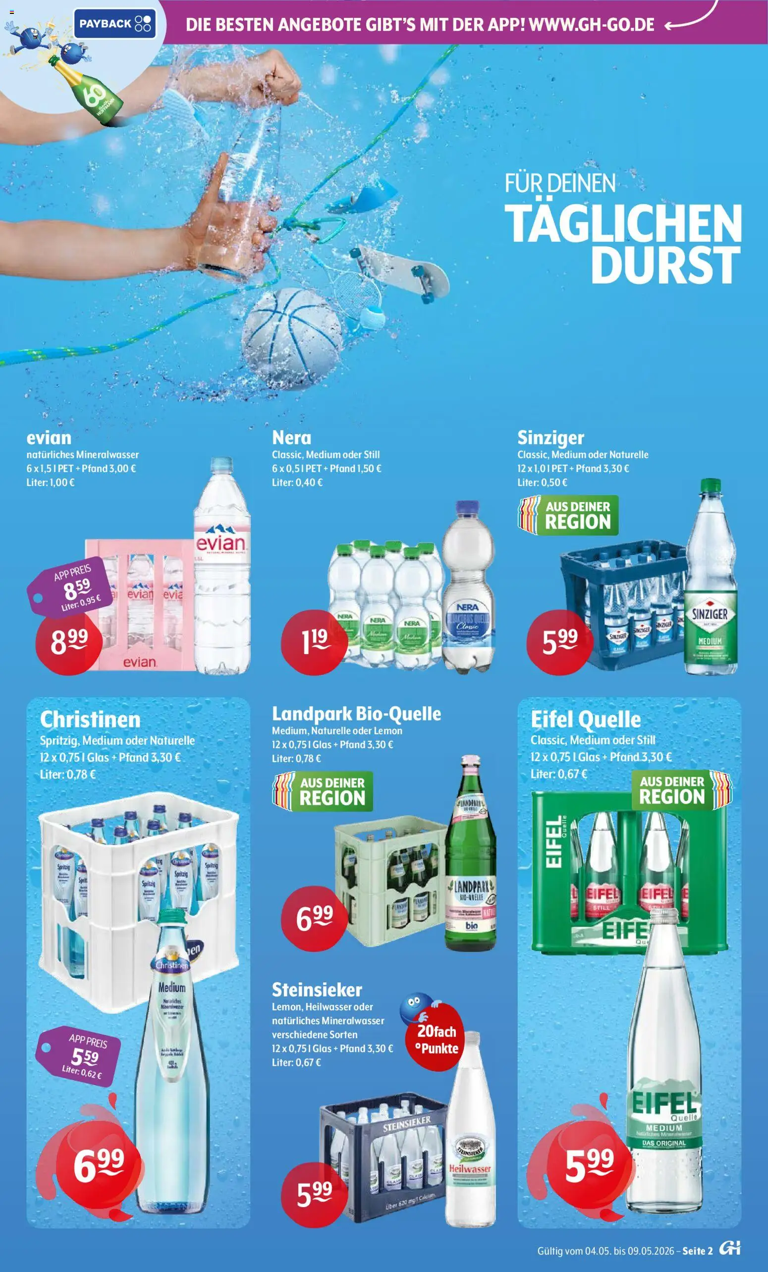 Trink und Spare Prospekt 	 – gültig ab 04.05.2026 | Seite: 2 | Produkte: Mineralwasser