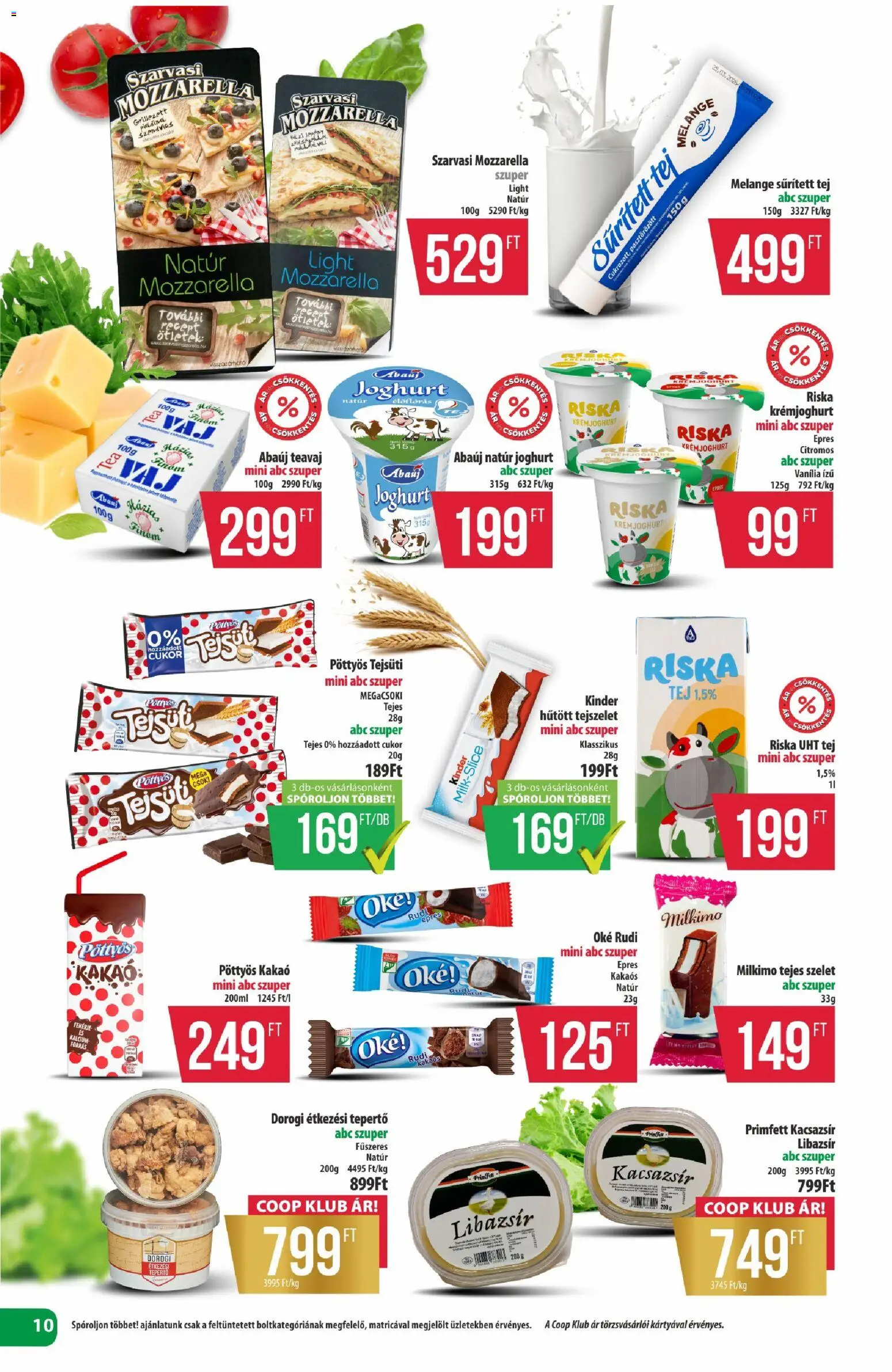 COOP akciós ujság - amely érvényes a következő dátumtól: 26.03.2026 | Oldal: 10 | Termékek: Szendvics, Fehérje, Tejszelet, Teavaj