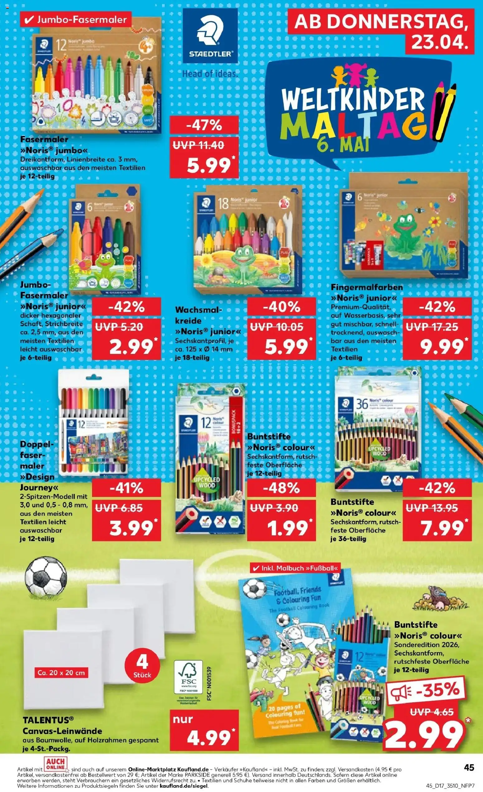 Kaufland Prospekt Bautzen	 – gültig ab 23.04.2026 | Seite: 45 | Produkte: Fußball, Football