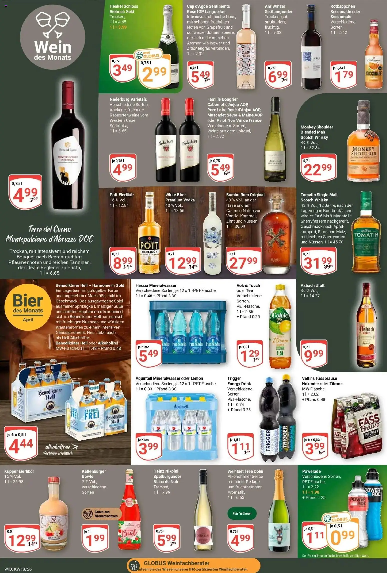 Globus Prospekt Wiesbaden-Nordenstadt	 – gültig ab 27.04.2026 | Seite: 19 | Produkte: Bier, Benediktiner hell, Zitronen, Asbach