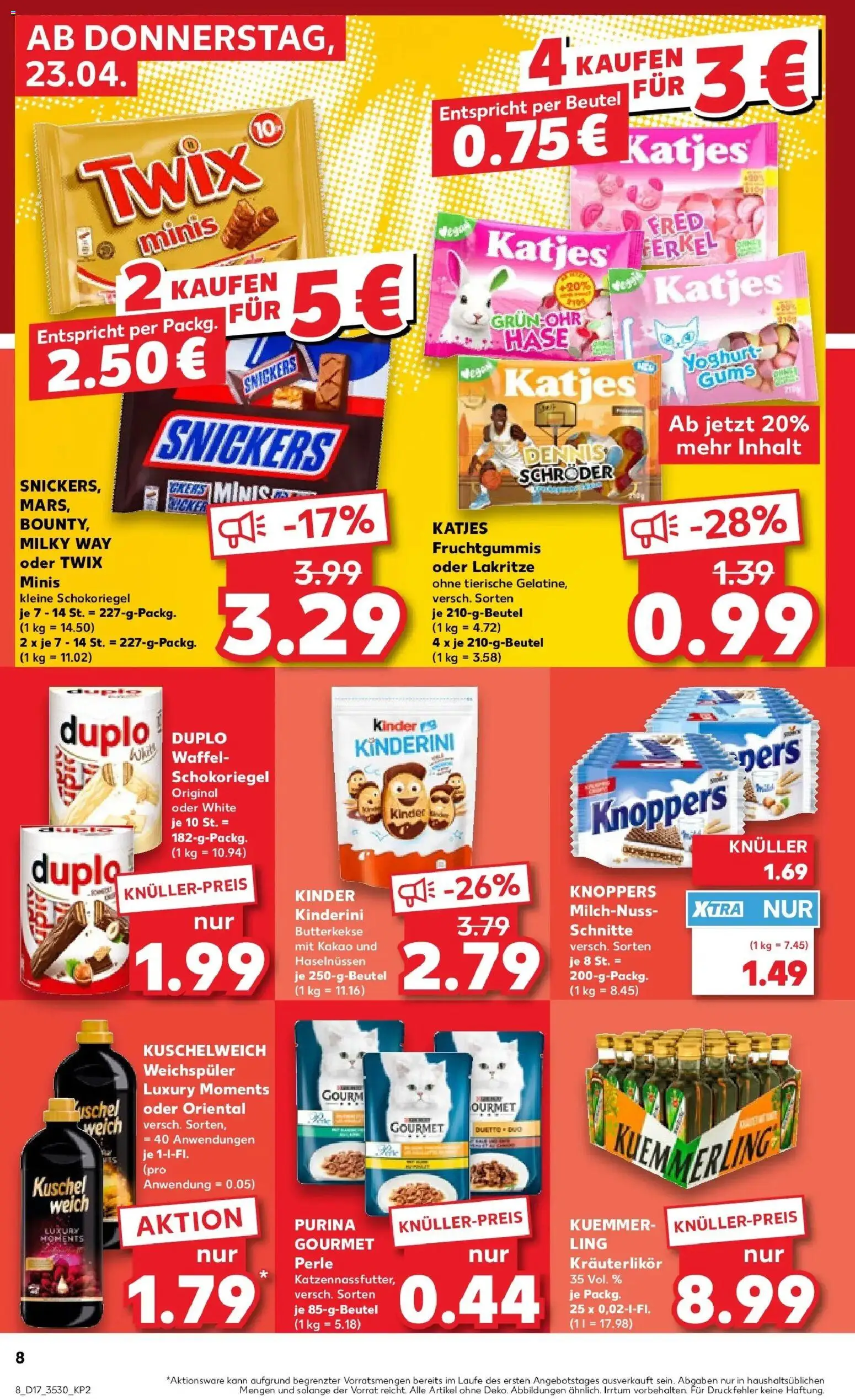 Kaufland Prospekt Bautzen	 – gültig ab 23.04.2026 | Seite: 8 | Produkte: Katjes, Kuschelweich, Kuemmerling, Knoppers