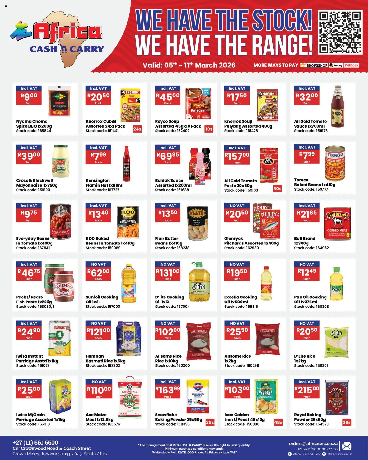 New Africa Cash & Carry catalogue – valid from 05.03.2026 | Page: 18 | Products: Beans, Oil, Fish, Sauce