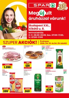 Spar Bp XXI., Kikötő u üzlet megújulás - amely érvényes a következő dátumtól: 23.04.2026