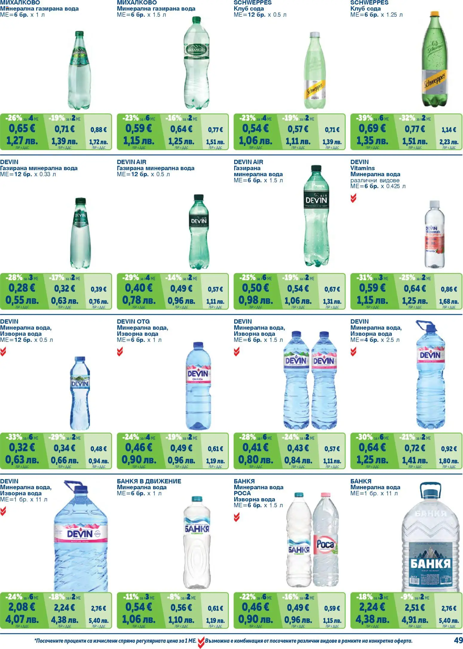 {H1} | Страница: 49 | Продукти: Вода, Минерална вода, Изворна вода, Газирана вода