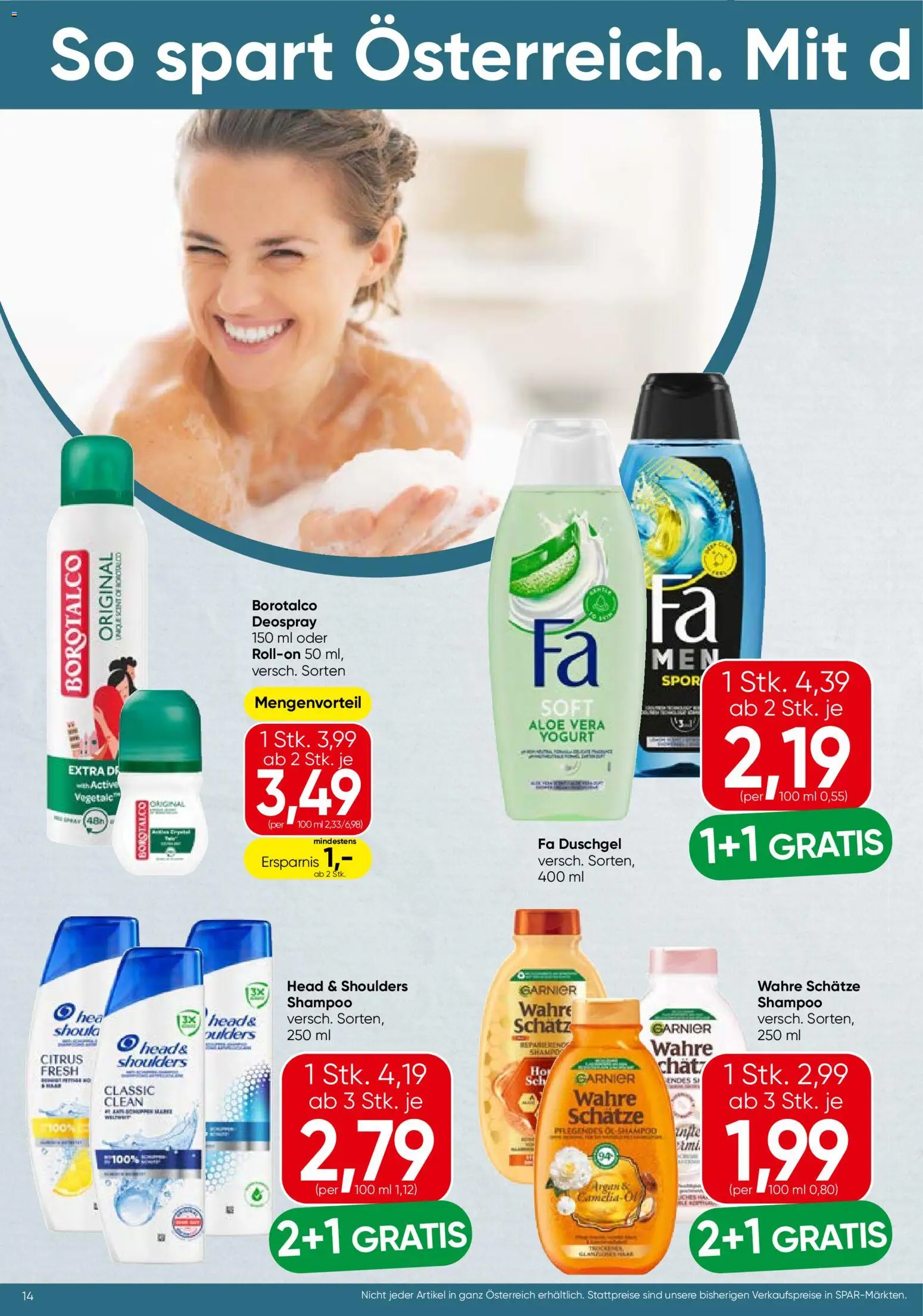 Spar Flugblatt - Steiermark gültig ab 30.04.2026 | Seite: 14 | Produkte: Shampoo, Duschgel