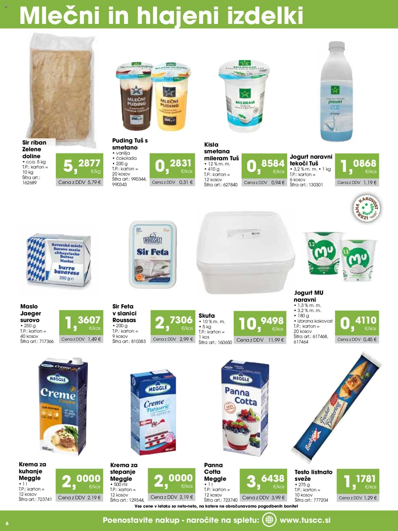 Novi Tuš katalog ponudbe – veljaven od 07.03.2026 | Stran: 6 | Izdelki: Puding, Mileram, Krema, Cokolada