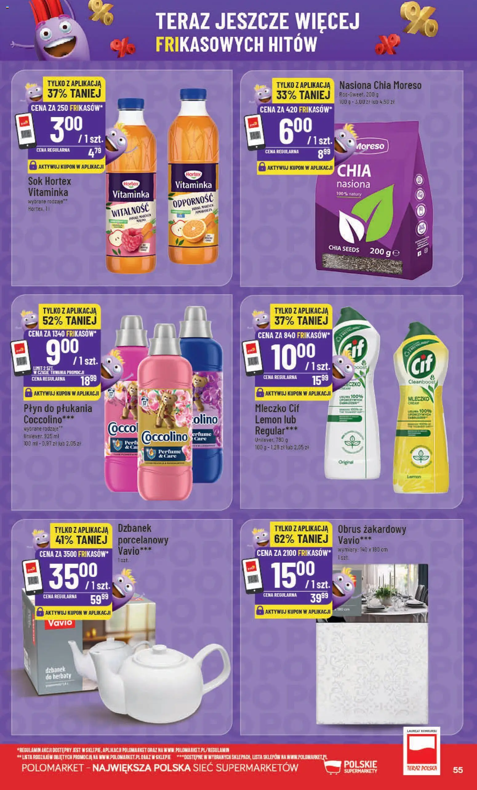 POLOmarket gazetka od 11.03.2026 | Strona: 55 | Produkty: Dzbanek, Coccolino, Sok, Nasiona chia