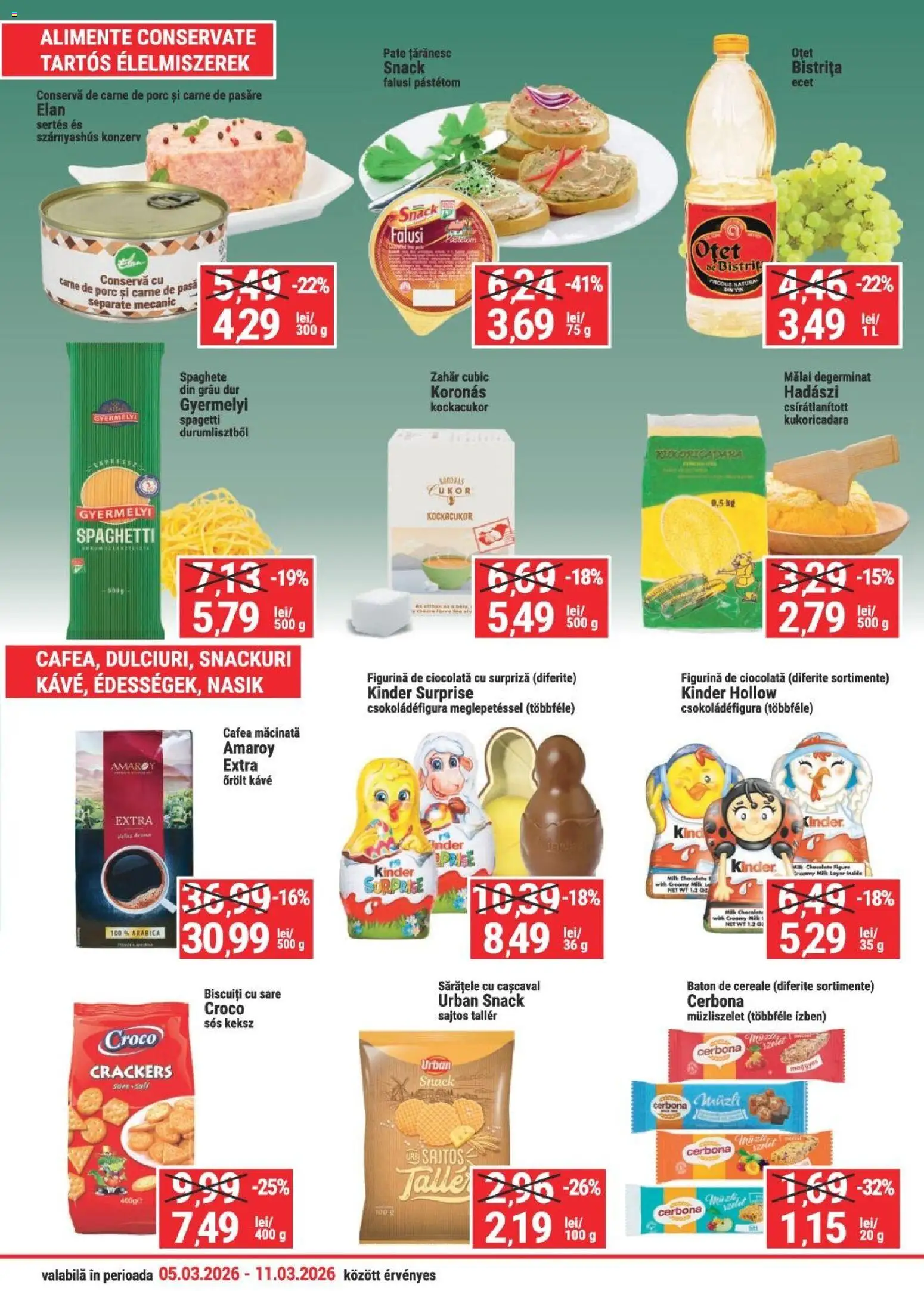 Noul catalog Merkur – valabil de la 05.03.2026 | Pagină: 3 | Produse: Carne De Porc, Cereale, Biscuiți, Zahăr