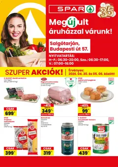 Spar Salgótarján Budapesti út üzlet megújulás - amely érvényes a következő dátumtól: 30.04.2026
