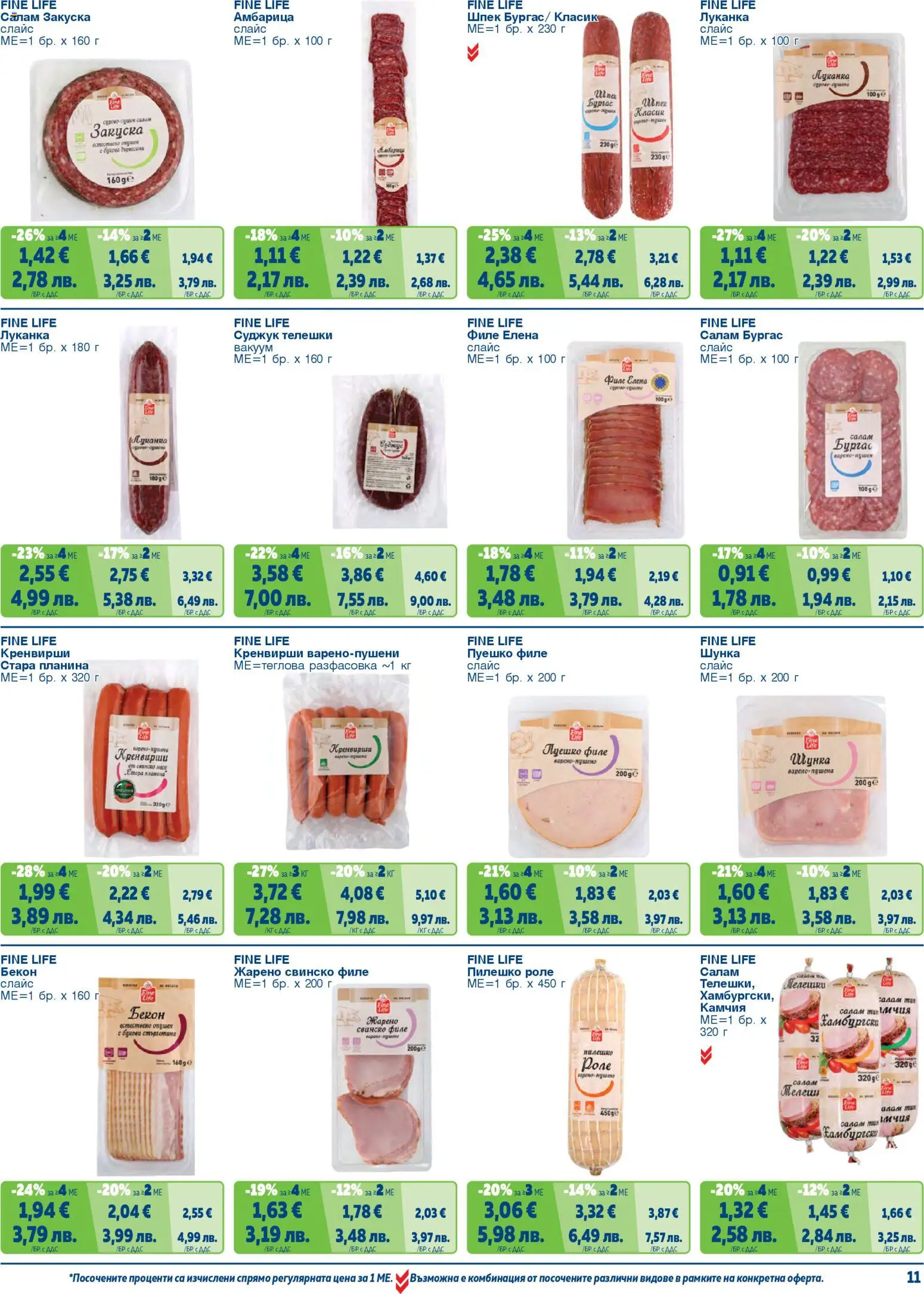 {H1} | Страница: 11 | Продукти: Салам, Филе, Суджук, Пилешко