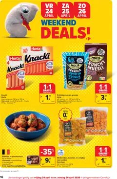 Carrefour folder week 17 - Voorbeeld van een folder van Carrefour, geldig van 22.04.2026 | Pagina: 16 | Producten: Krieltjes, Muesli, Kip