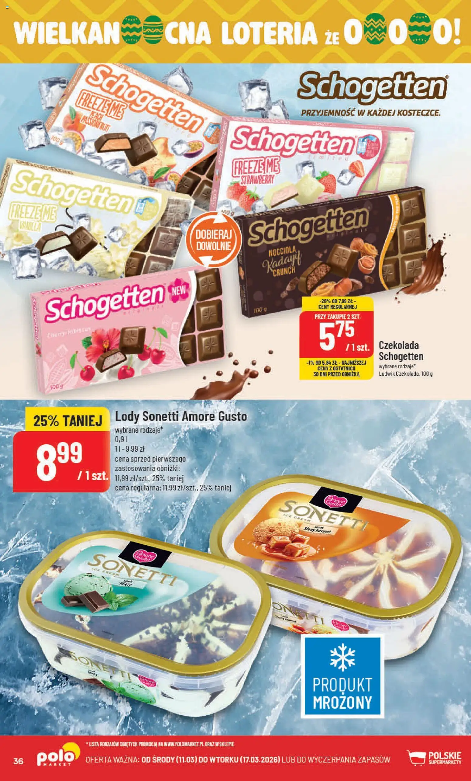 POLOmarket gazetka od 11.03.2026 | Strona: 36 | Produkty: Czekolada, Lody