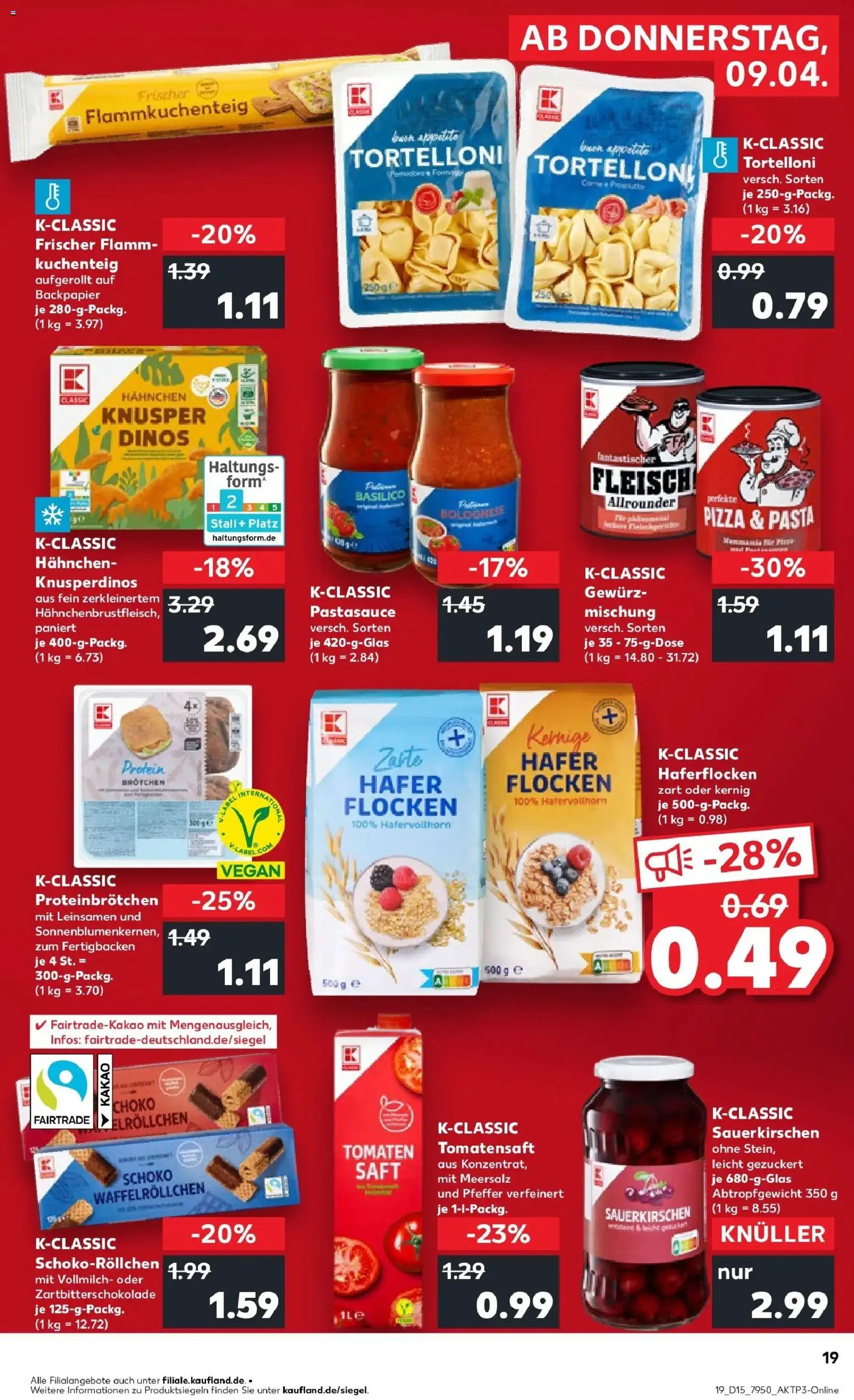 Kaufland Prospekt Leer (Ostfriesland)	 – gültig ab 08.04.2026 | Seite: 19 | Produkte: Hahnchen, Pasta, Pizza, Fleisch