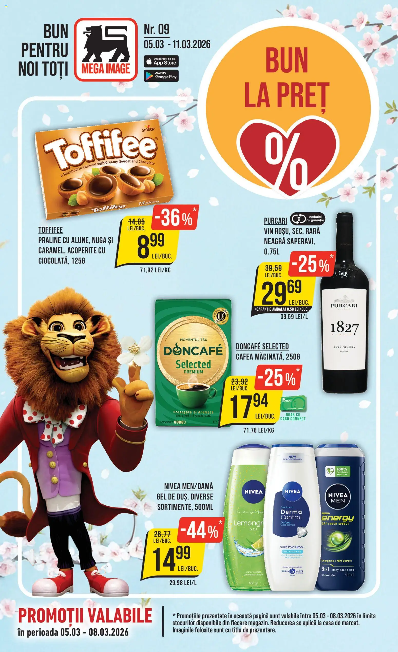 Noul catalog Mega Image – valabil de la 05.03.2026 | Pagină: 1 | Produse: Ödül oyuncağı, Praline, Cafea, Vin