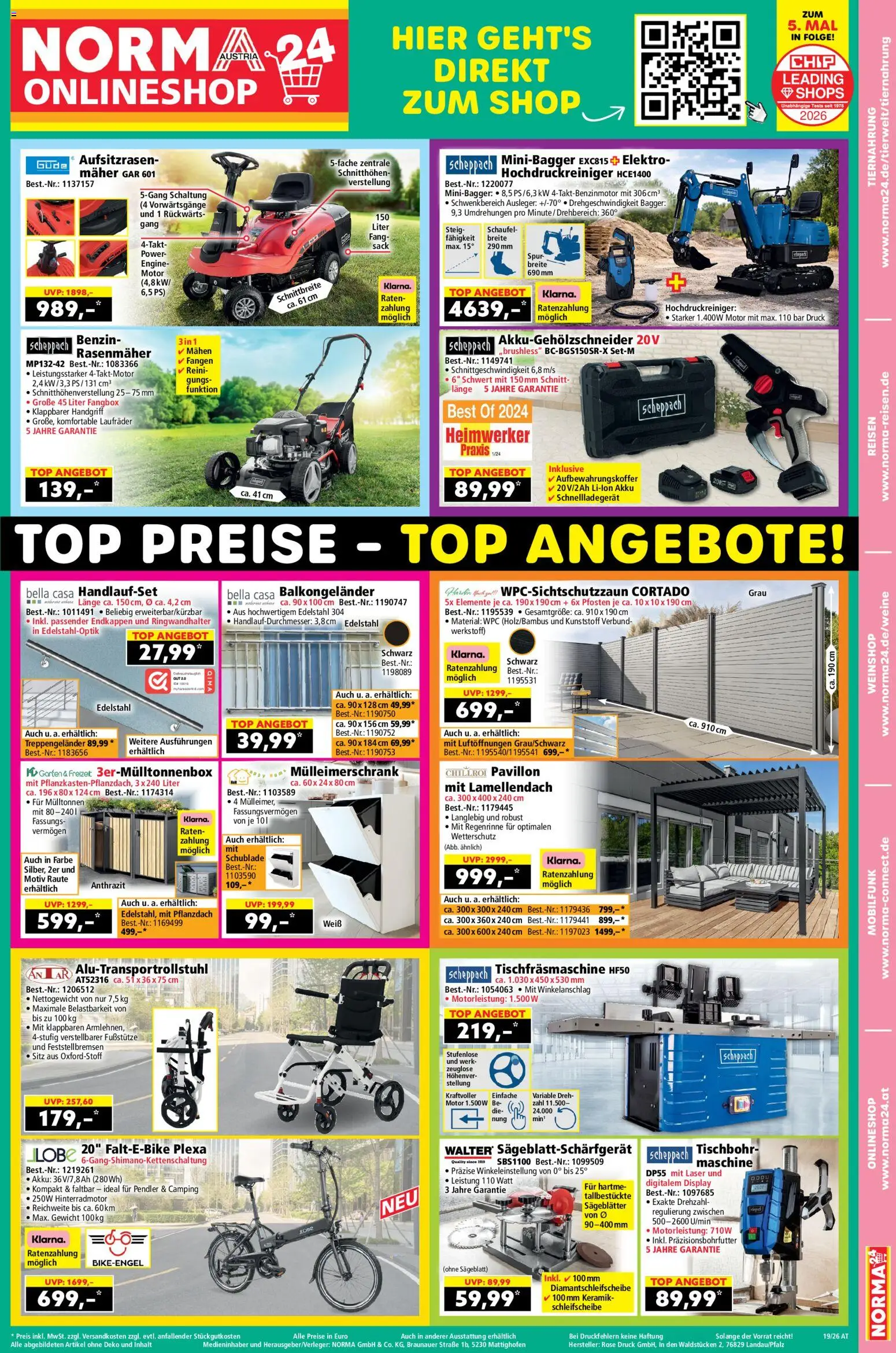 Norma Online shop gültig ab 04.05.2026 | Seite: 1 | Produkte: Gewicht, Rasenmäher