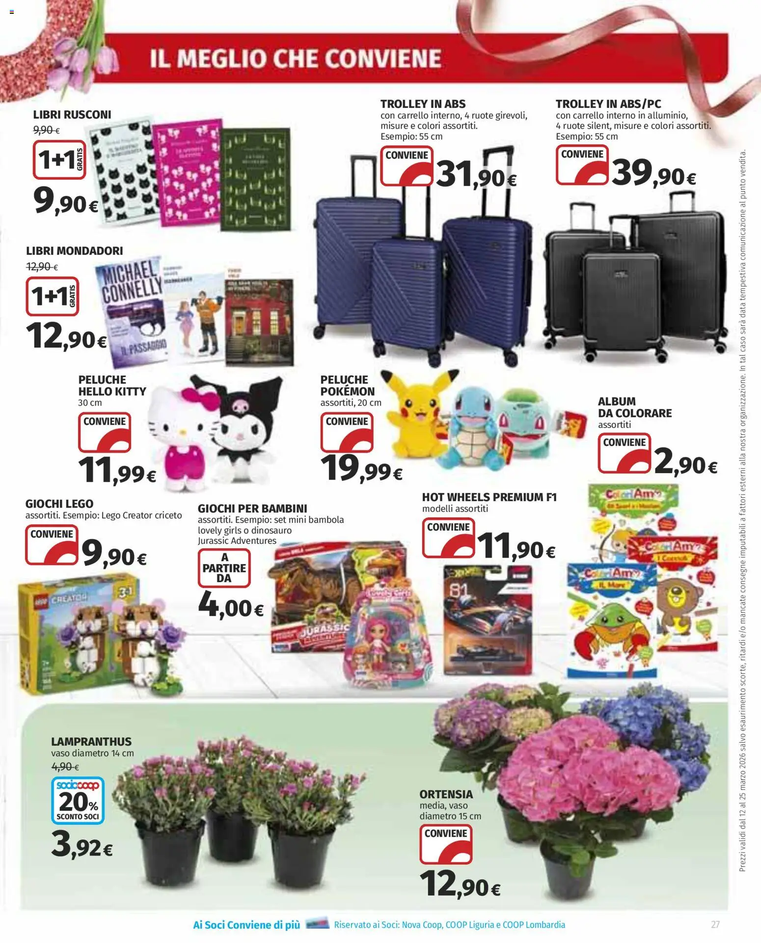 Volantino Ipercoop del 12.03.2026 | Pagina: 27 | Prodotti: Peluche, Carrello, Data, Trolley