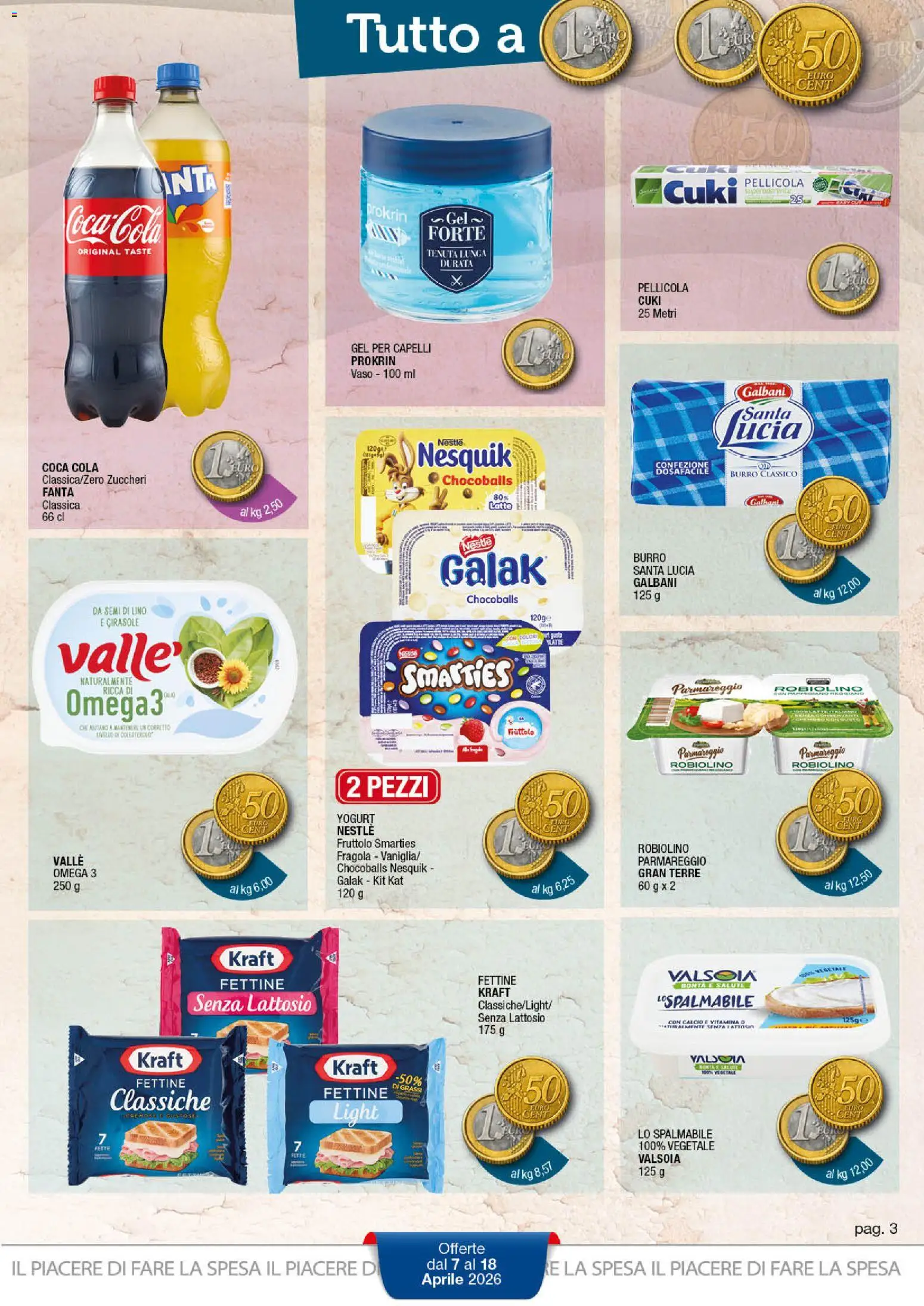 Volantino Sidis del 07.04.2026 | Pagina: 3 | Prodotti: Yogurt, Latte, Fanta, Vaso