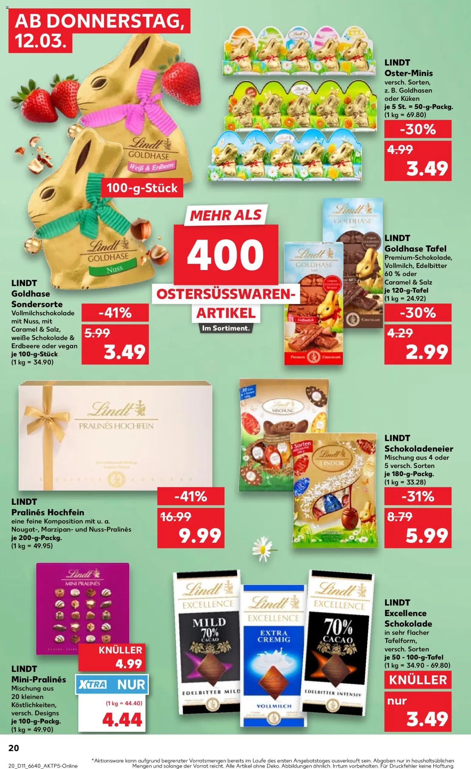 Kaufland Německo leták od 12.03.2026 | Strana: 20 | Produkty: Vegan, Lindt