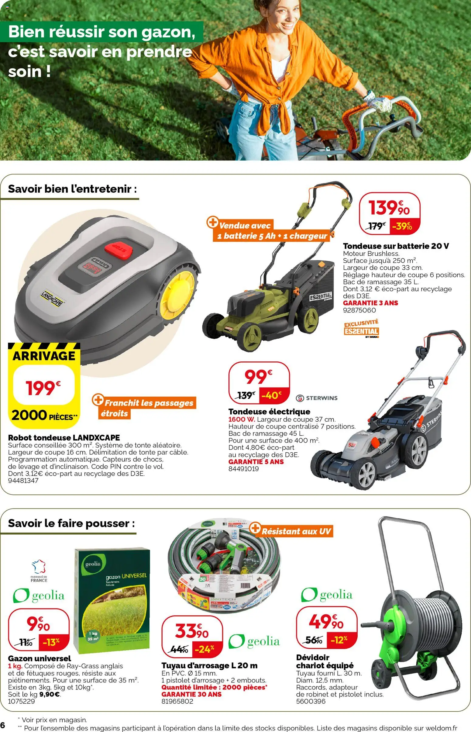 {H1} | Page: 6 | Produits: Robinet, Robot, Tuyau, Batterie