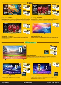 Tehnomanija katalog - pregled Tehnomanija kataloga - važi od 10.04.2026 | Strana: 15 | Proizvode: Smart televizor, Televizor, Audio, USB