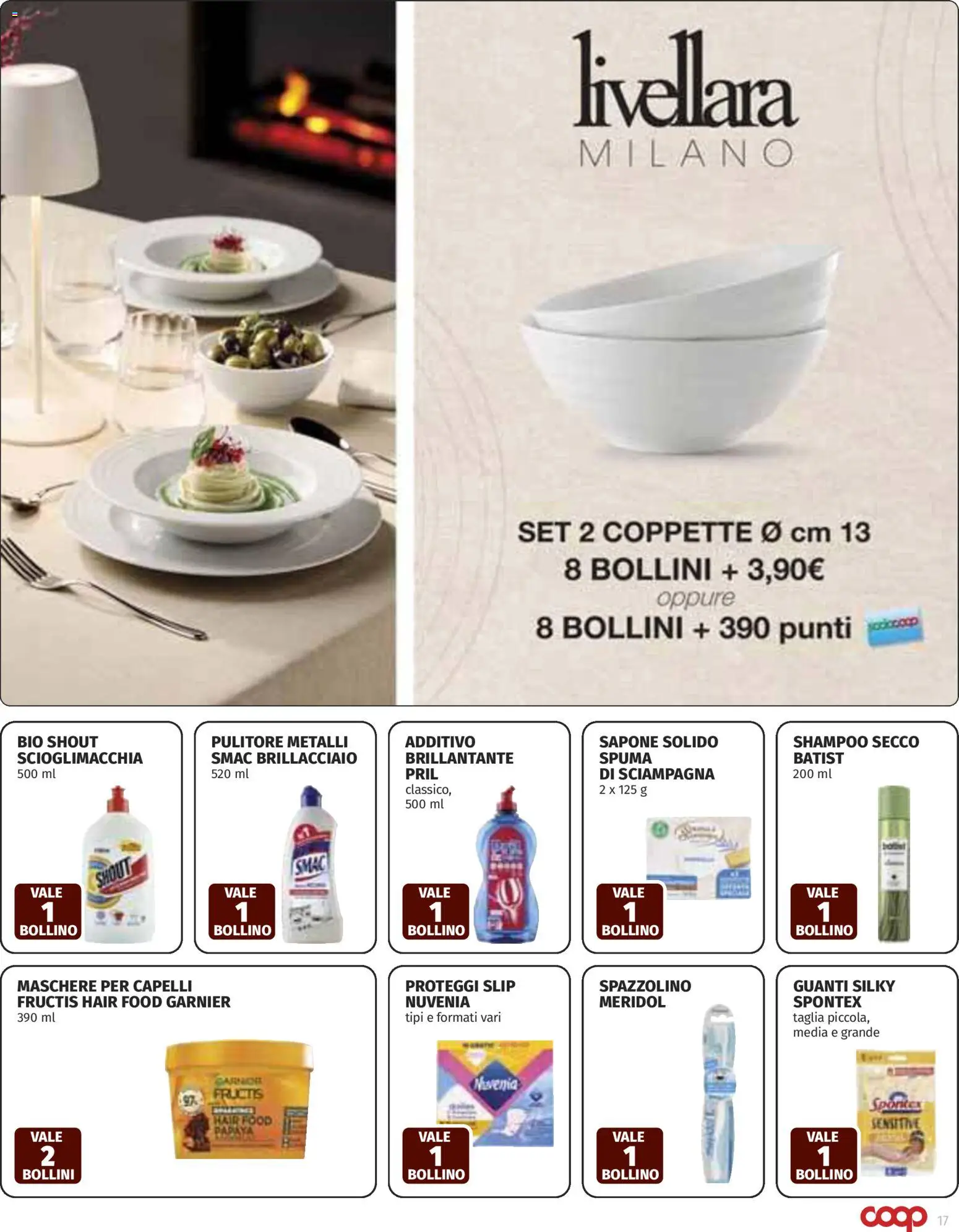 Volantino COOP del 12.03.2026 | Pagina: 17 | Prodotti: Shampoo, Sapone, Spazzolino, Proteggi slip