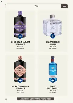 Anteprima del volantino GIN 43° GRAND CABARET HENDRICK'S, Gin, bott. 70 cl valido a partire dal 30.05.2025 | Pagina: 53 | Prodotti: Gin