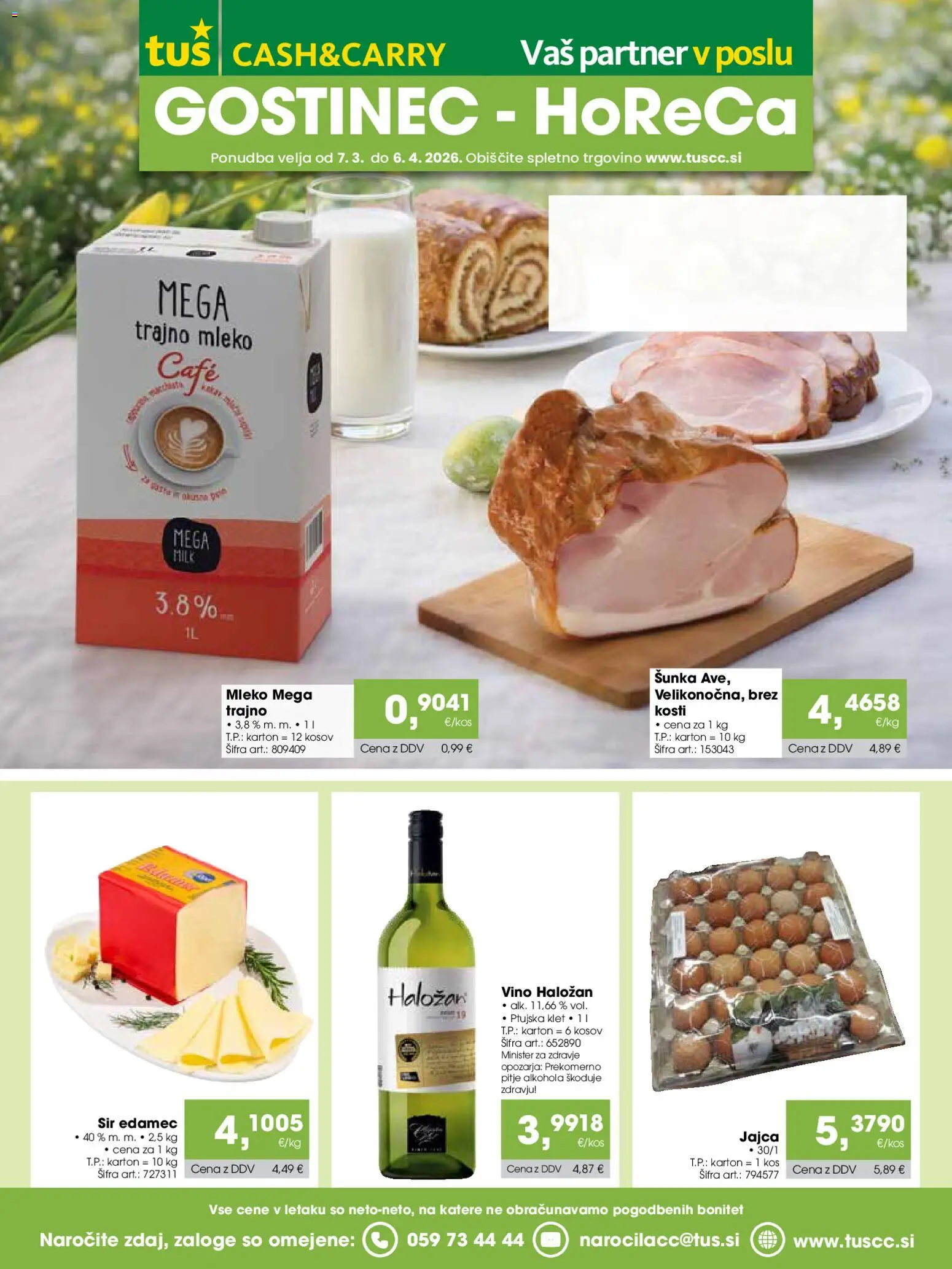 Novi Tuš katalog ponudbe – veljaven od 07.03.2026 | Stran: 1 | Izdelki: Mleko, Sir, Sunka, Vino