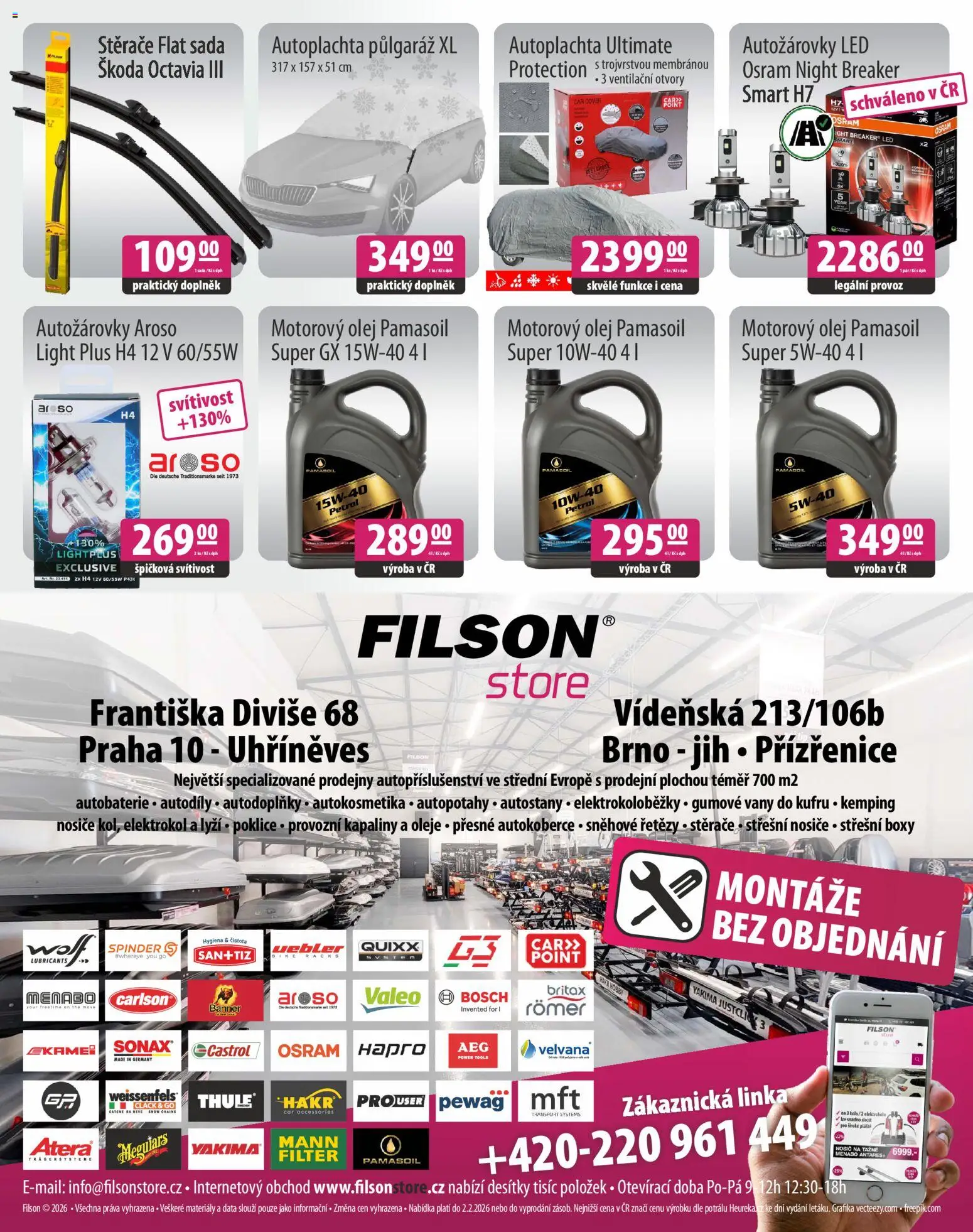 Na hory se skvělým vybavením! od 21.01.2026 | Strana: 6 | Produkty: Oleje, Autobaterie, LED, Autopotahy