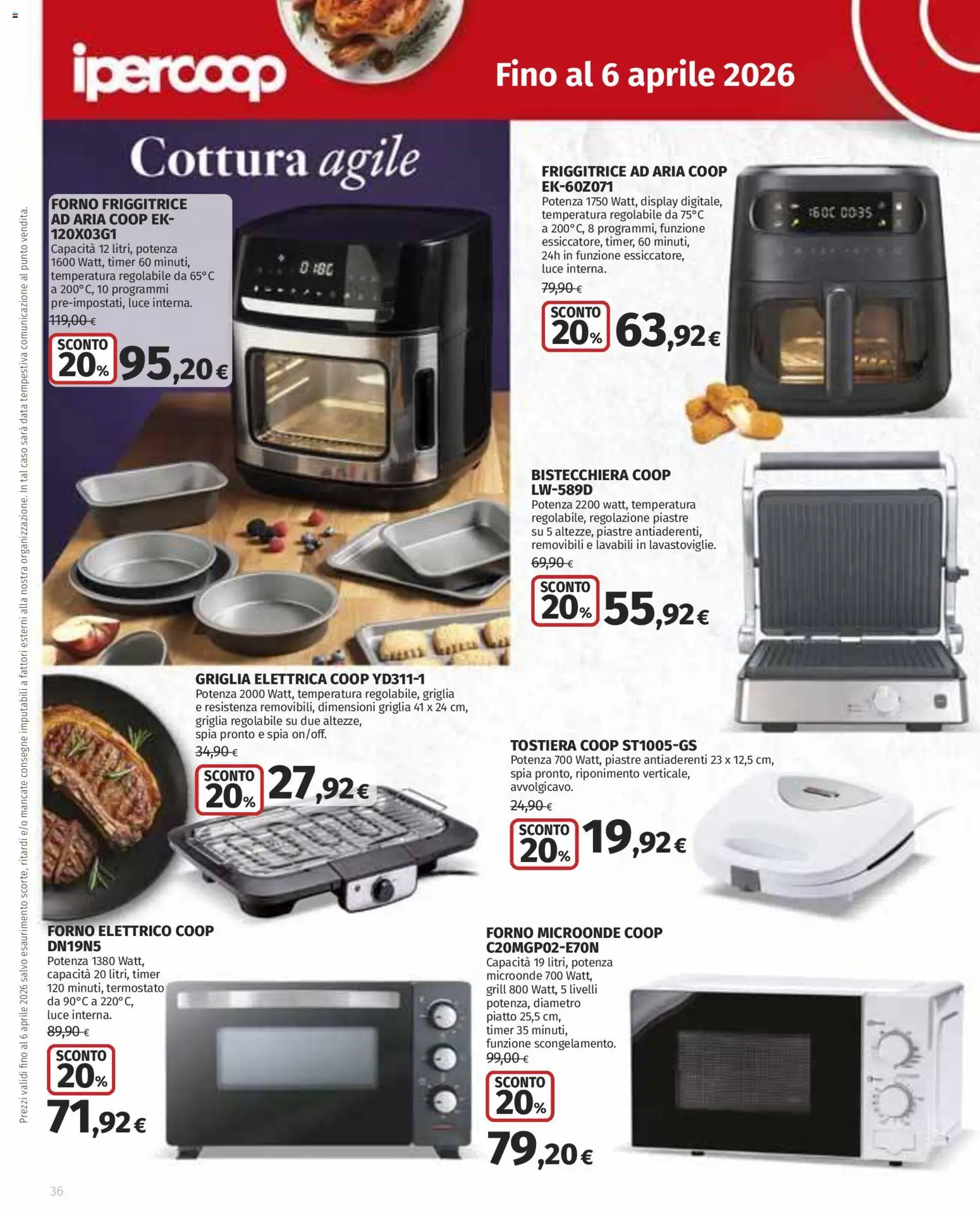 Volantino Ipercoop del 12.03.2026 | Pagina: 36 | Prodotti: Microonde, Tostiera, Griglia, Forno elettrico