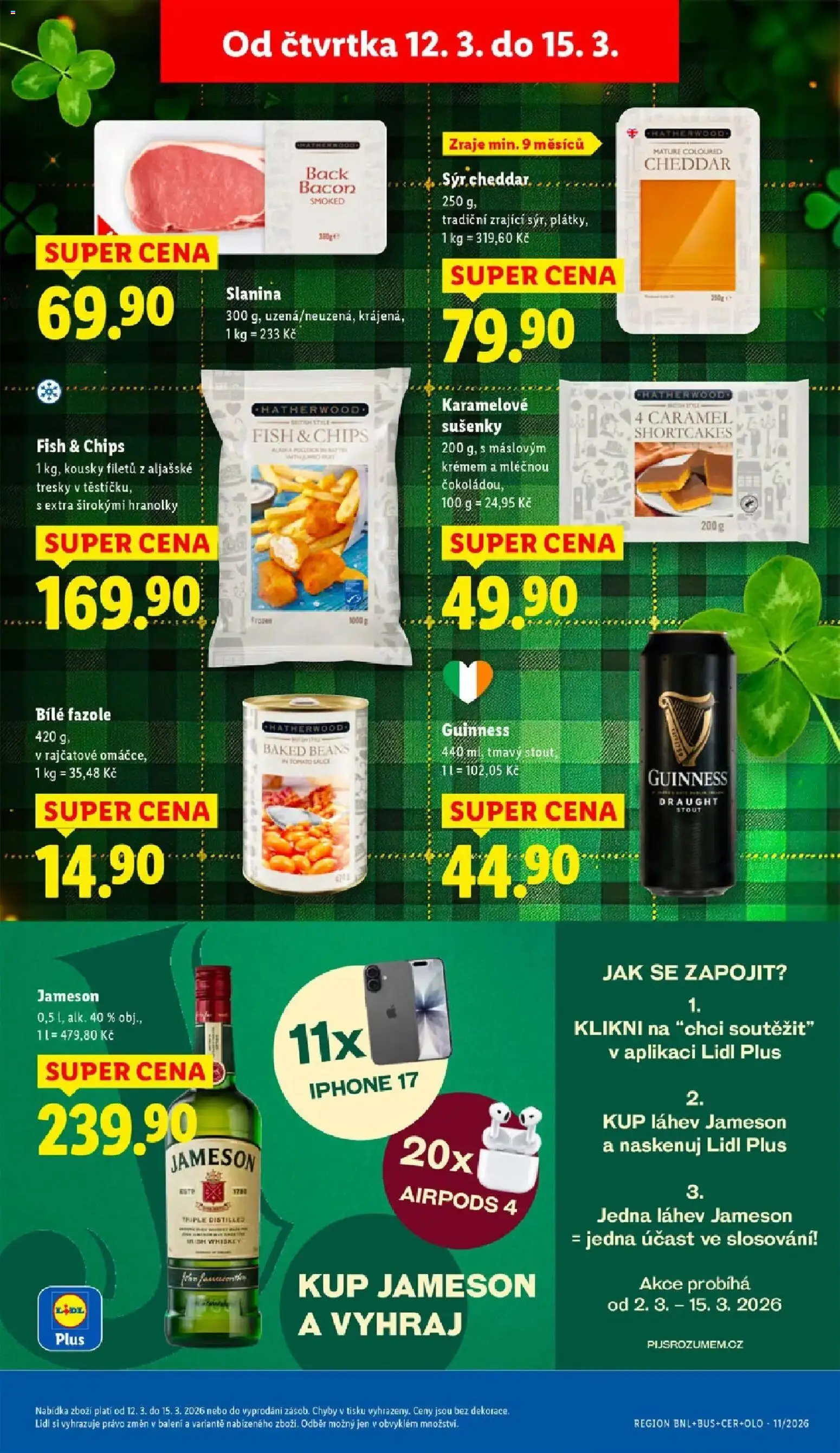 Lidl aktuální leták od 12.03.2026 | Strana: 17 | Produkty: Whiskey, Hranolky, Cheddar, Láhev