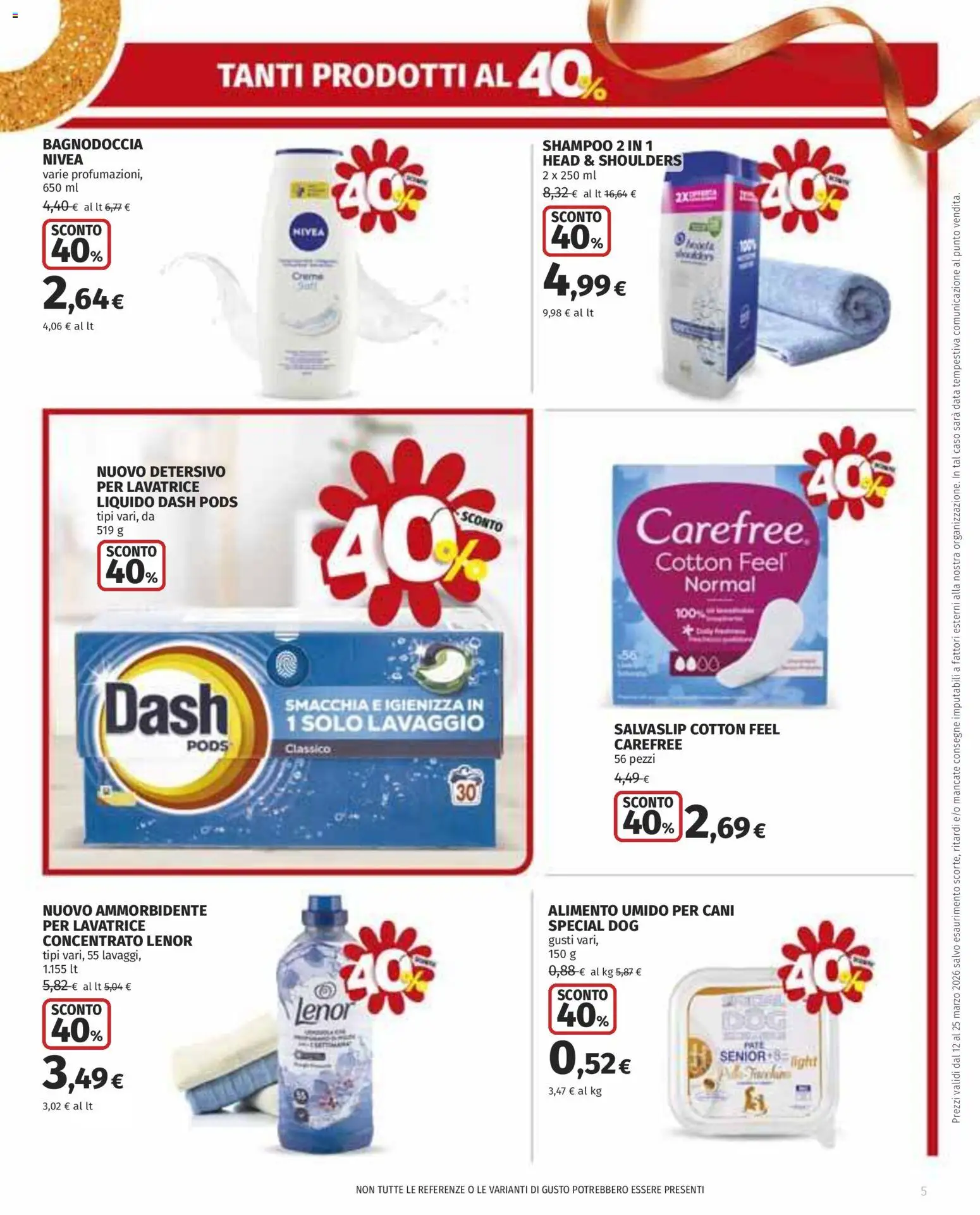 Volantino COOP del 12.03.2026 | Pagina: 5 | Prodotti: Shampoo, Paté, Ammorbidente, Lavatrice