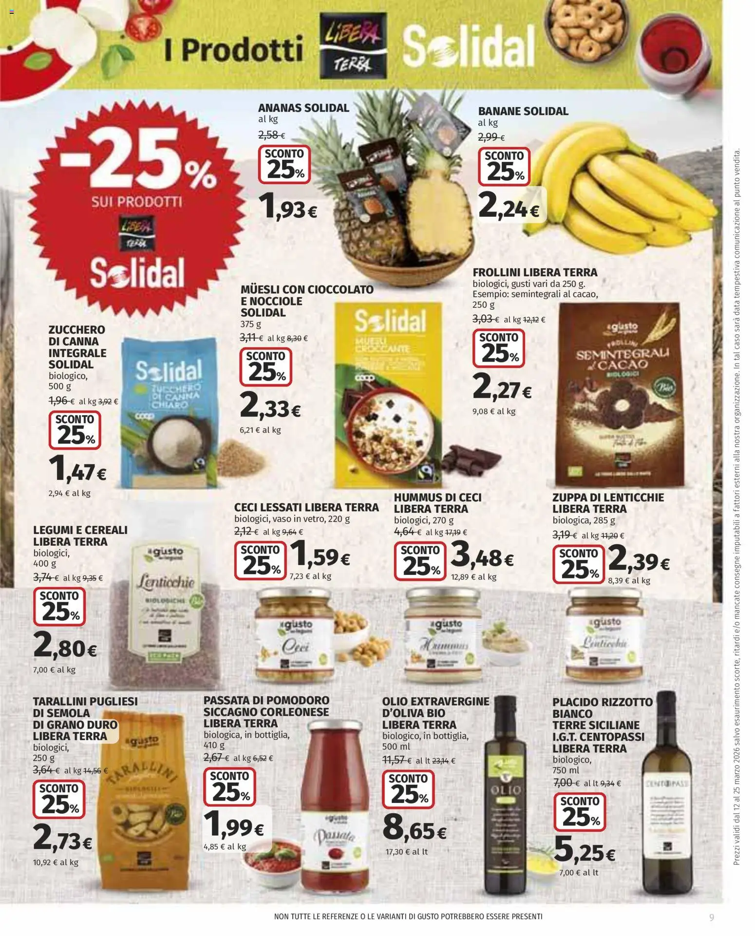Volantino COOP del 12.03.2026 | Pagina: 9 | Prodotti: Legumi, Cioccolato, Banane, Nocciole
