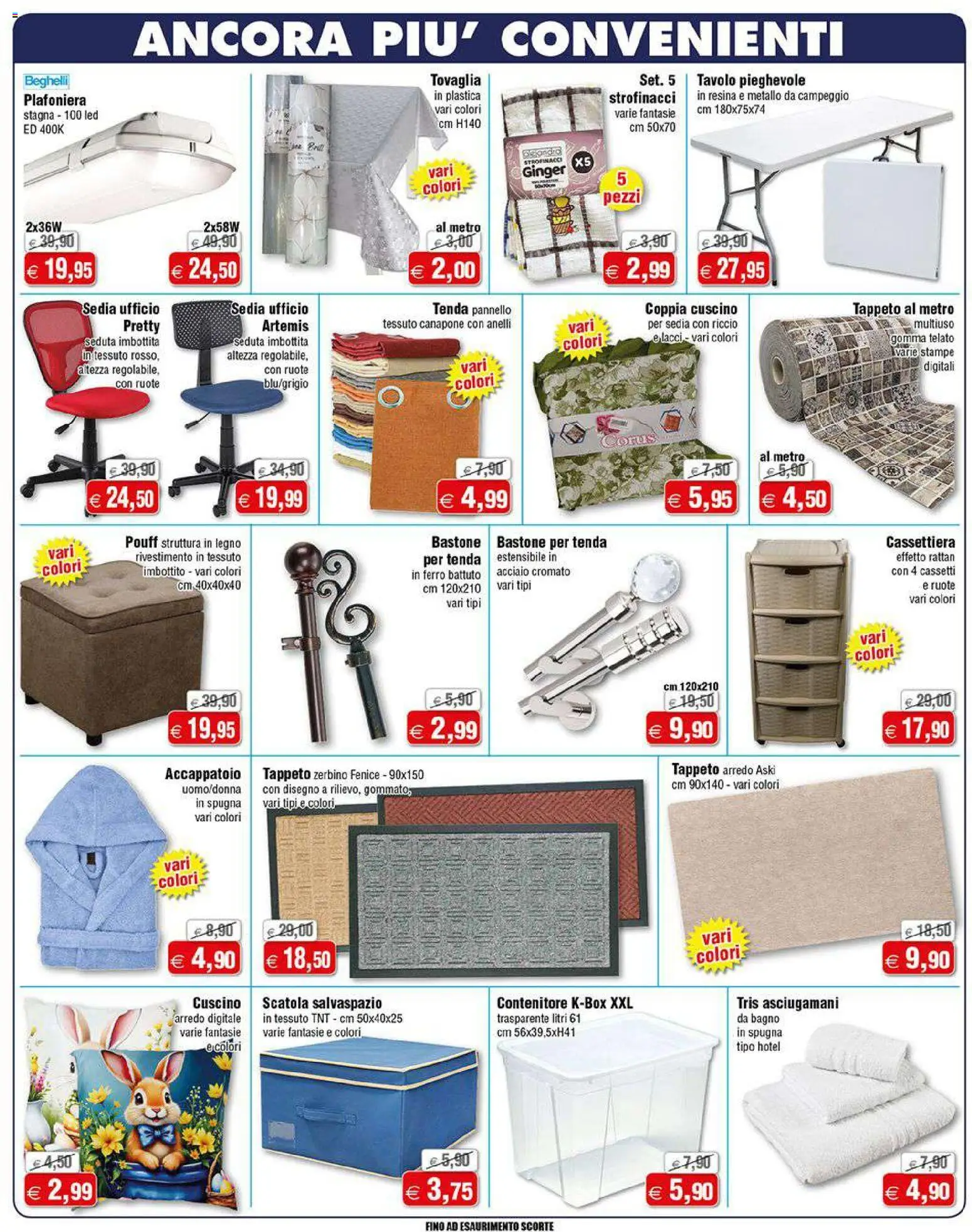 Volantino Magazzini Smart del 11.03.2026 | Pagina: 2 | Prodotti: Cuscino, Tavolo, Sedia, Strofinacci