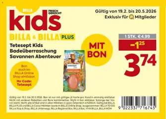 Billa Kids Bons ab 19.02.2026 gültig
