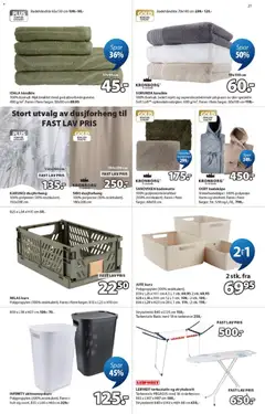 Forhåndsvisning av JYSK kundeavis gyldig fra 27.04.2026 | Side: 21 | Produkter: Badekåpe, Суміш дитяча, Dusjforheng, Kurv