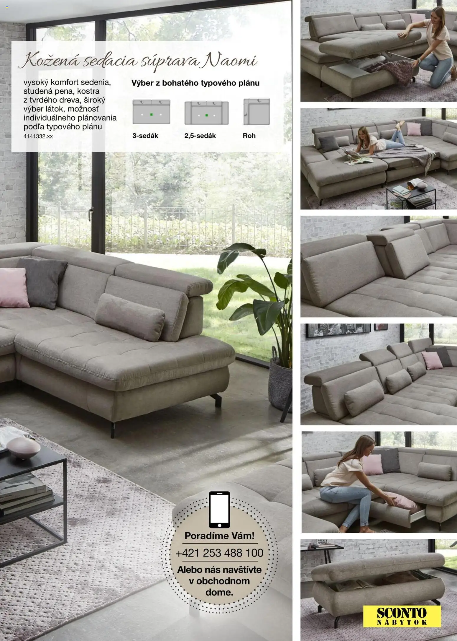 Nové Sconto nábytok akcie – leták je platný od 15.12.2025 | Strana: 57 | Produkty: Nábytok, Sedacia súprava