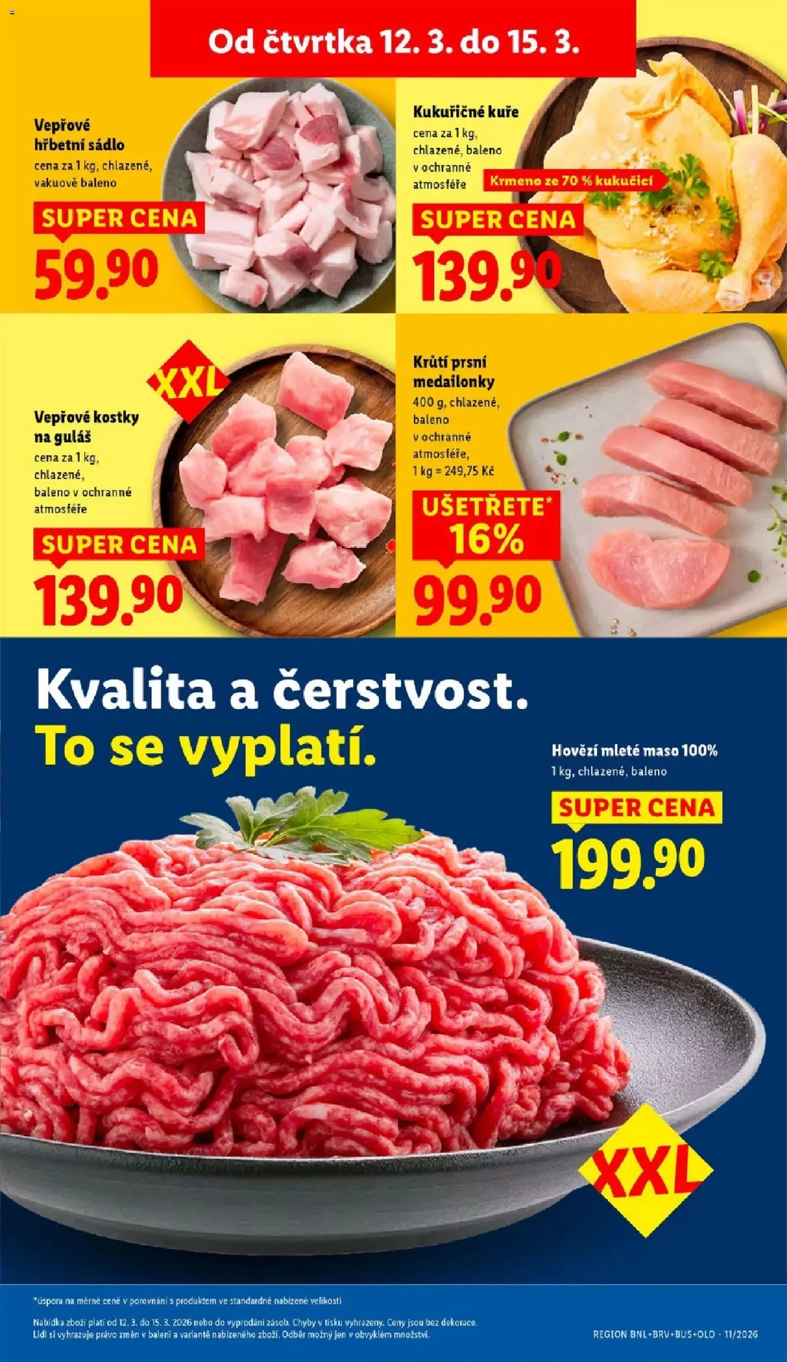 Lidl aktuální leták od 12.03.2026 | Strana: 13 | Produkty: Hovězí, Mleté maso, Maso, Hovězí mleté maso