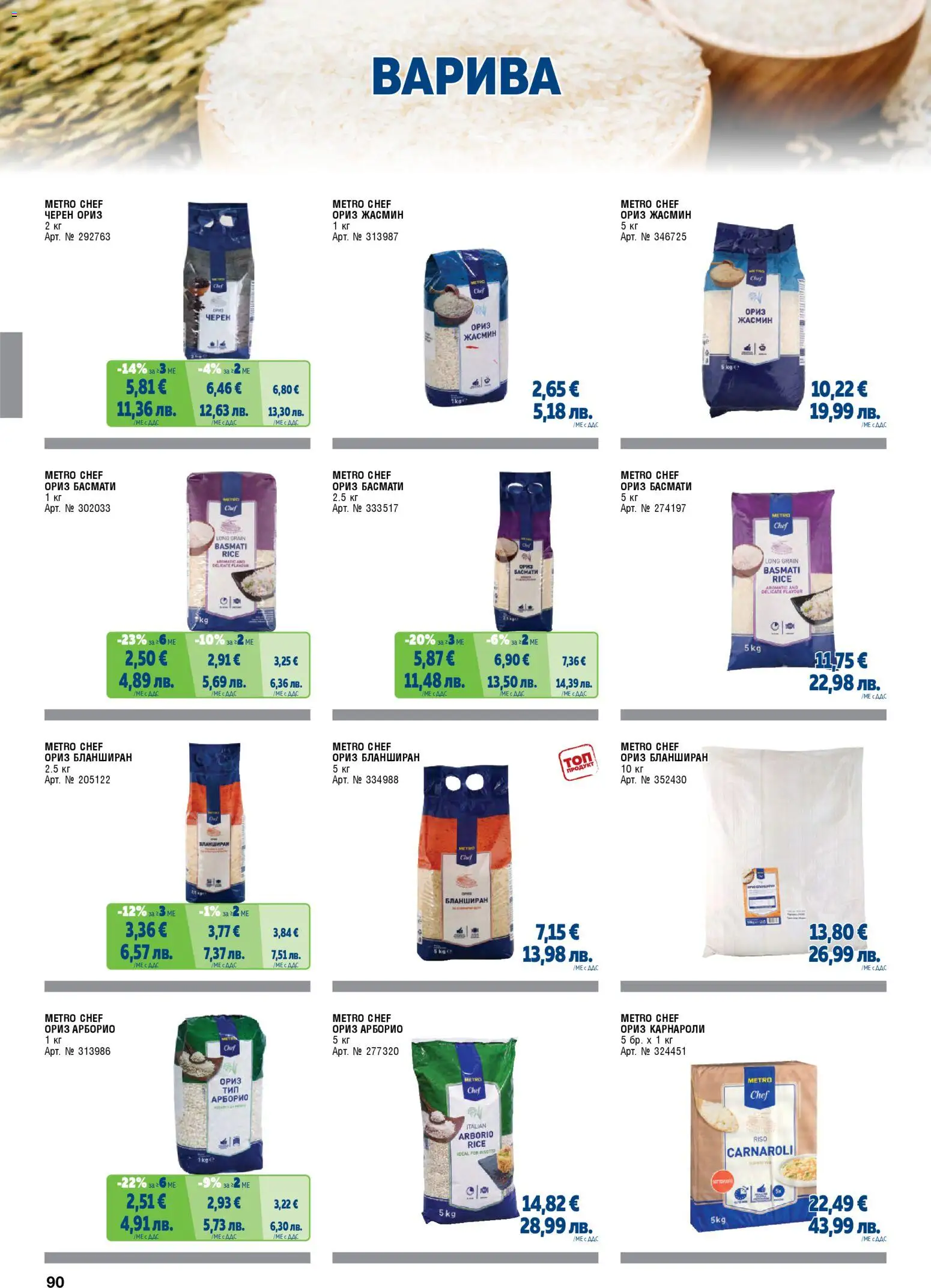 {H1} | Страница: 90 | Продукти: Ориз, Hunajamelonit