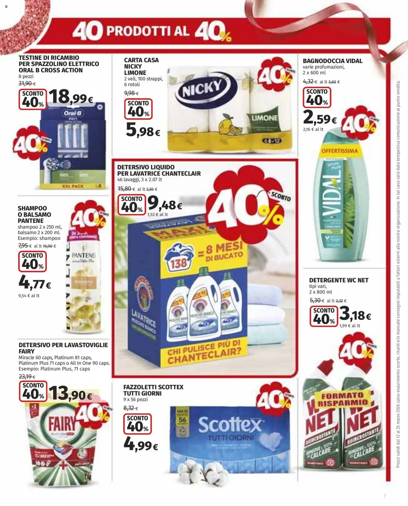 Volantino Ipercoop del 12.03.2026 | Pagina: 7 | Prodotti: Shampoo, Limone, Lavatrice, WC