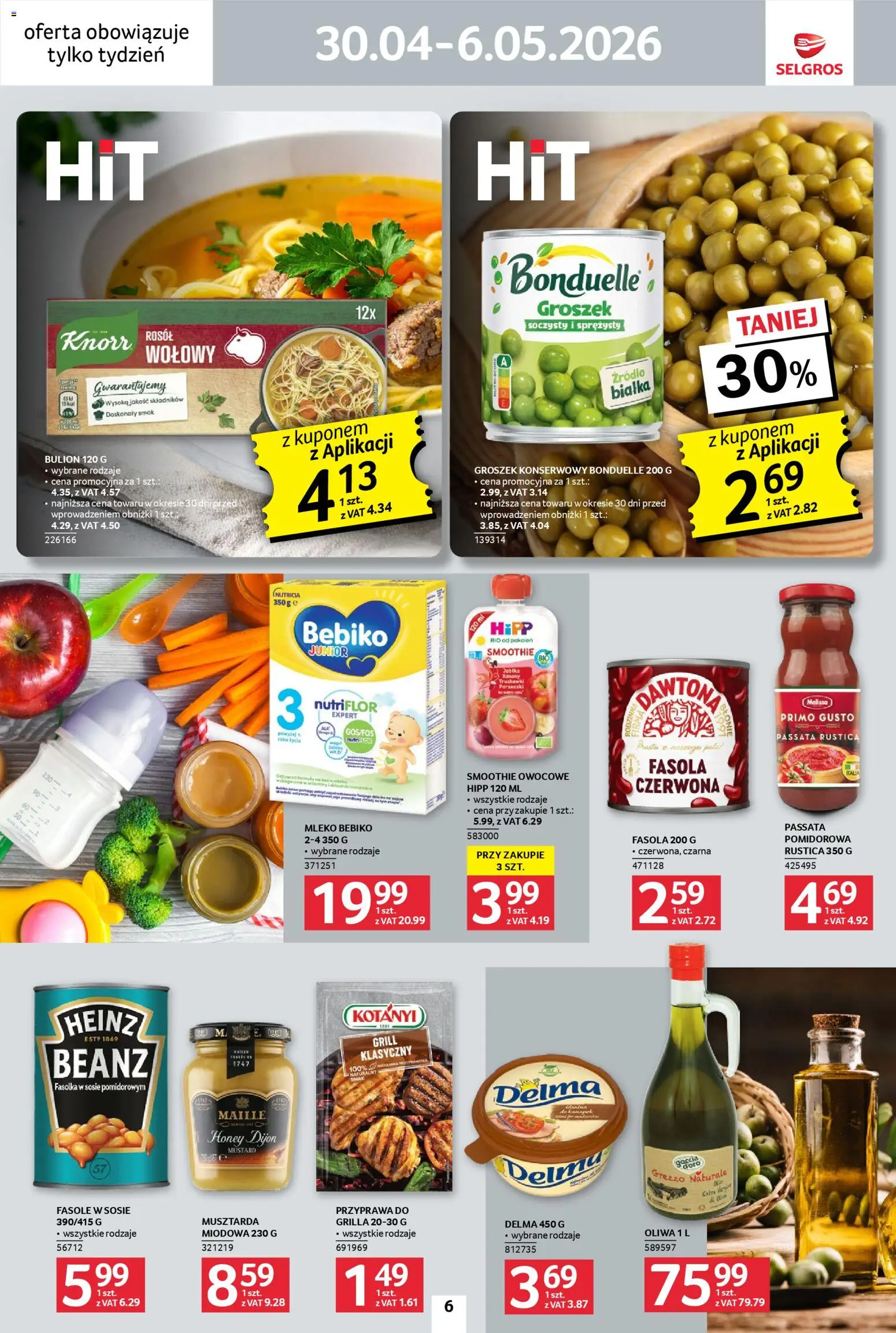 Selgros cash&carry gazetka - Jeszcze więcej super promocji od 30.04.2026 | Strona: 6 | Produkty: Grill, Smoothie, Jabłka, Banany