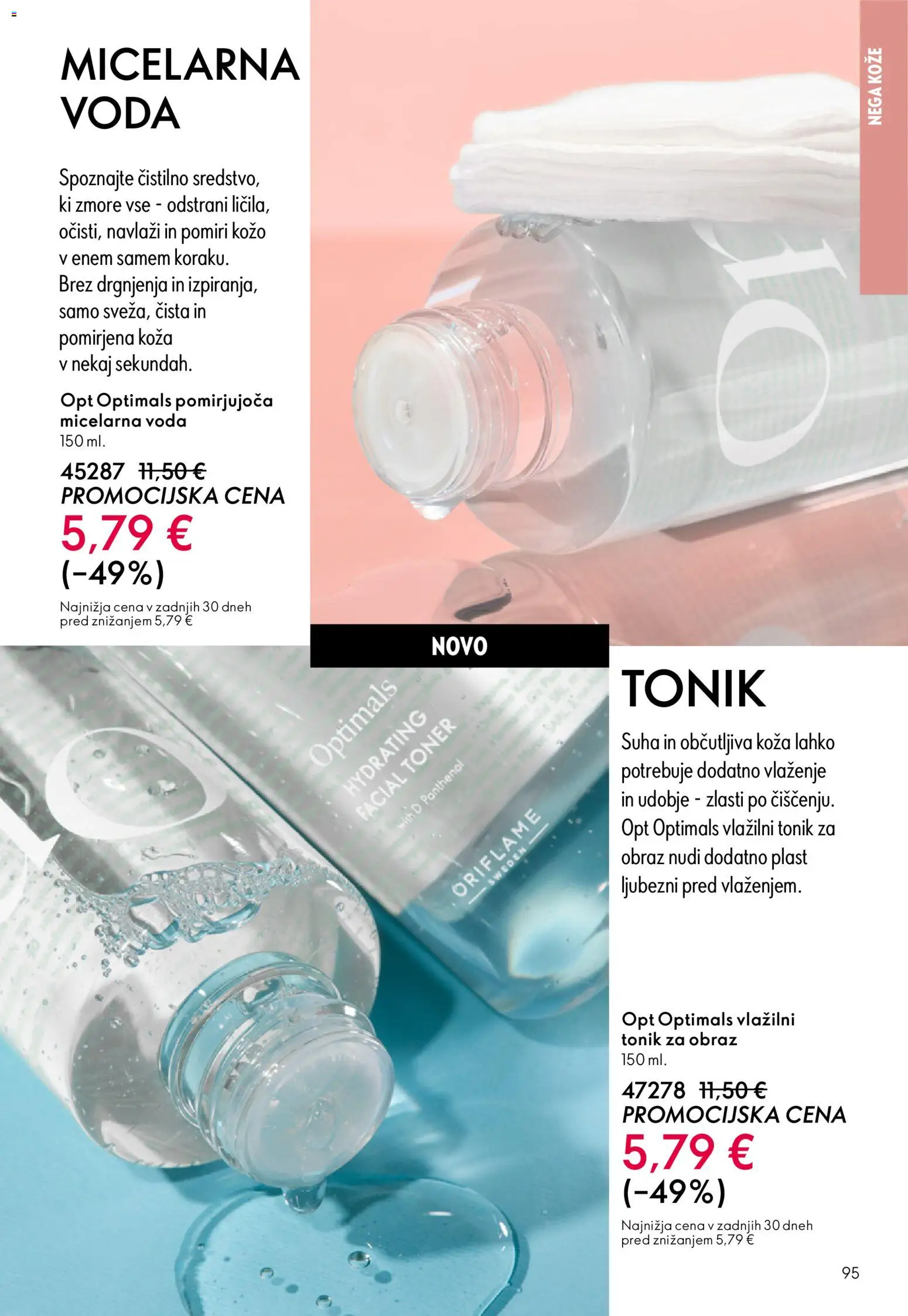 Novi Oriflame katalog ponudbe – veljaven od 11.03.2026 | Stran: 95 | Izdelki: Tonik za obraz, Toner, Micelarna voda, Voda
