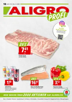 Aligro aktionen Schlieren, Gossau SG, Frauenfeld, Rapperswil-Jona, Sargans, Bern ab 27.04.2026 gültig