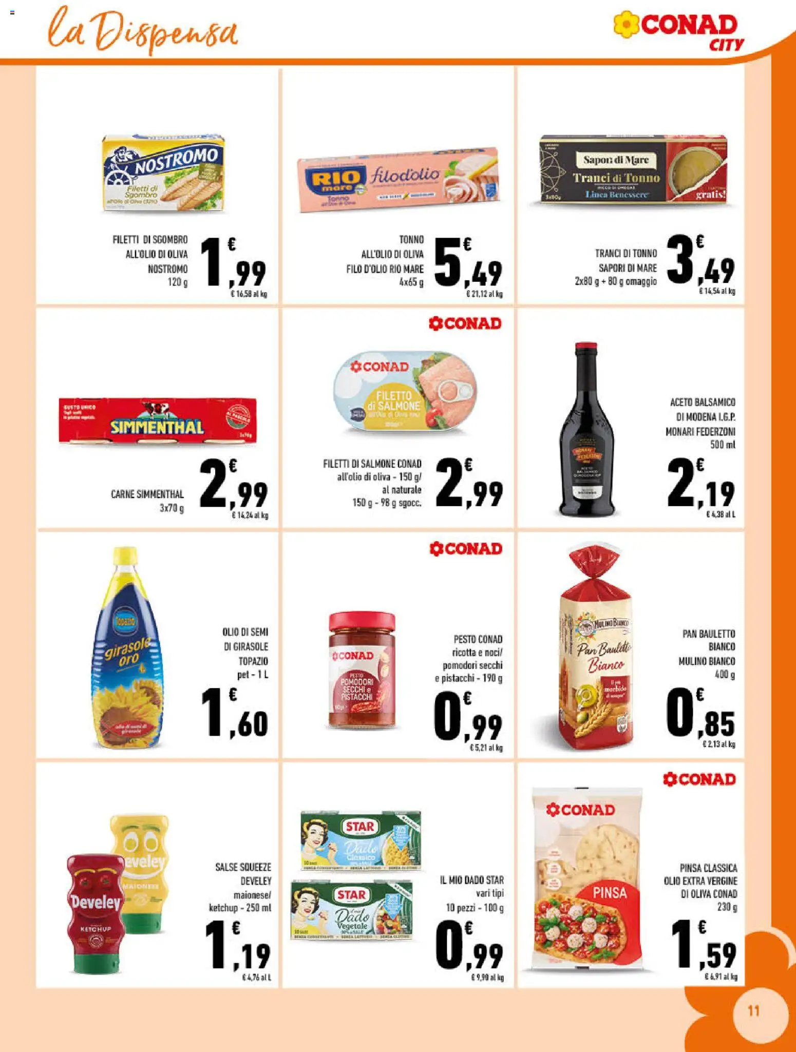 Volantino Conad del 11.03.2026 | Pagina: 11 | Prodotti: Ketchup, Olio, Pomodori, Olio extra vergine