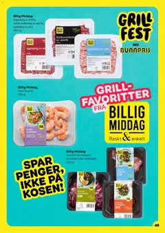 Forhåndsvisning av Grillfest hos Bunnpris gyldig fra 25.04.2026 | Side: 50 | Produkter: Grill, Kjøttdeig, Покрівельна плівка, Lumini decorative