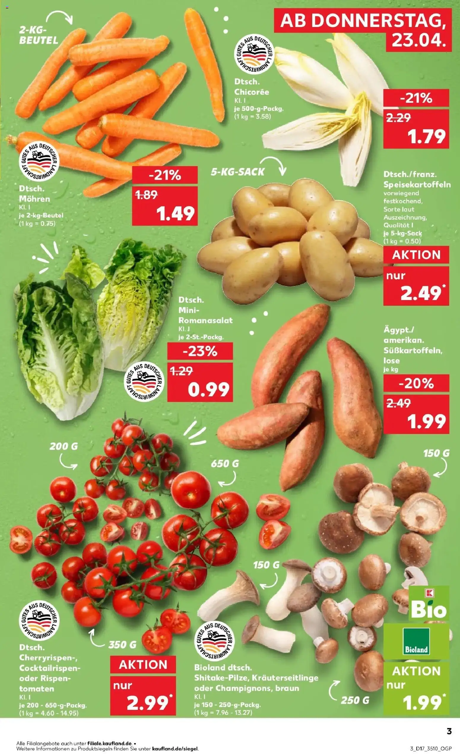 Kaufland Prospekt Bautzen	 – gültig ab 23.04.2026 | Seite: 3 | Produkte: Tomaten, Mohren
