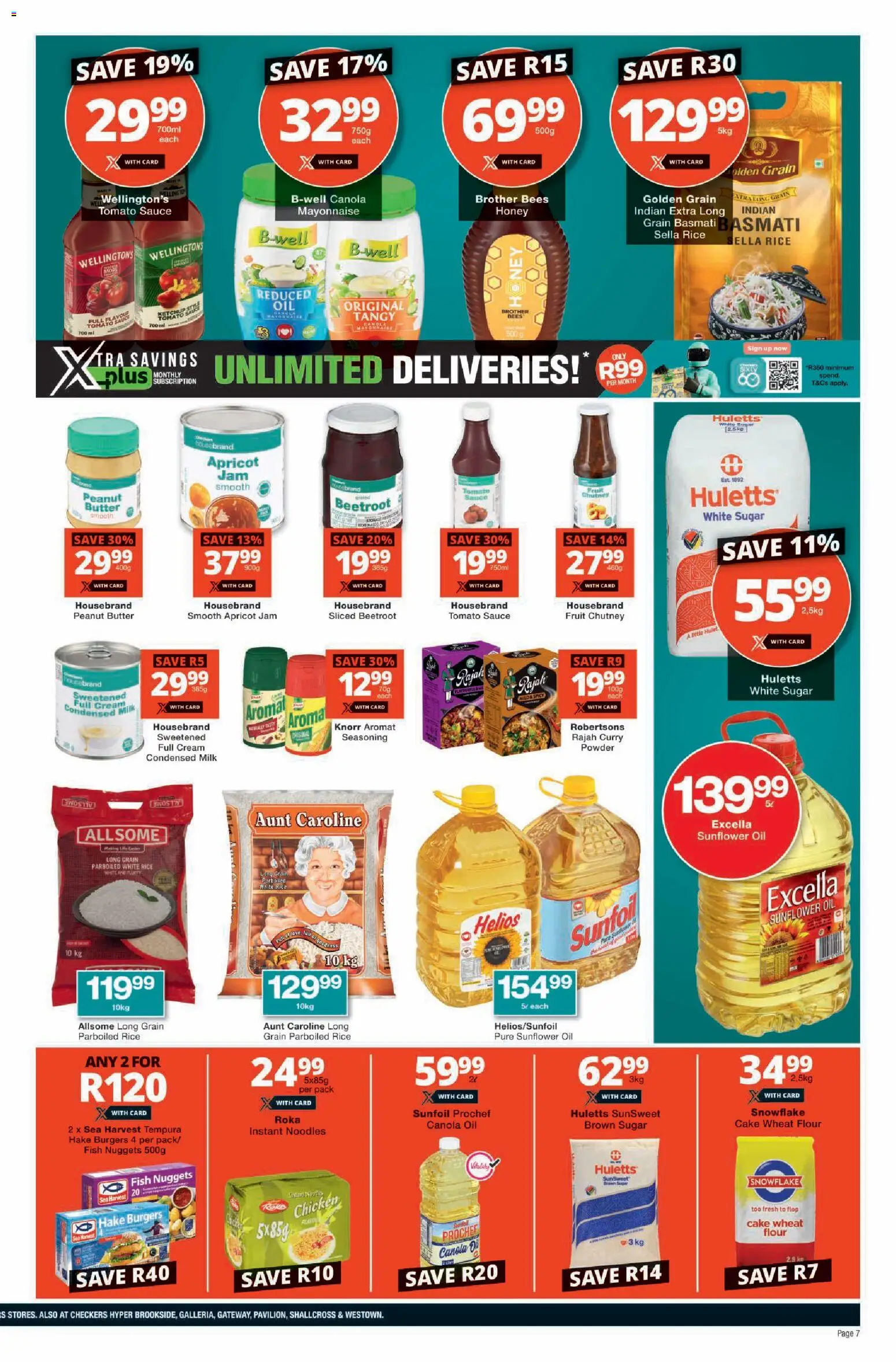 New Checkers catalogue – valid from 09.03.2026 | Page: 7 | Products: Oil, Powder, Tomato sauce, Peanut butter