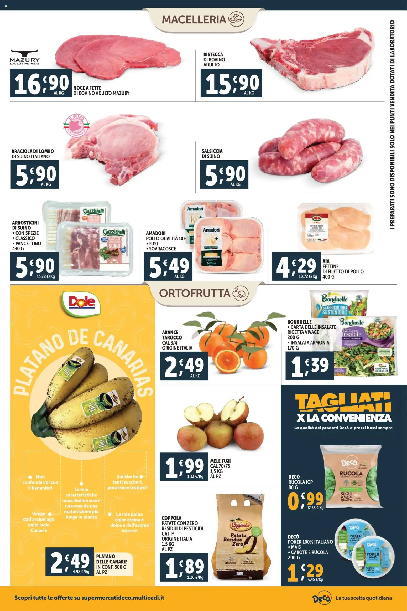 Volantino Decò del 06.03.2026 | Pagina: 4 | Prodotti: Pollo, Suino, Carote, Arrosticini