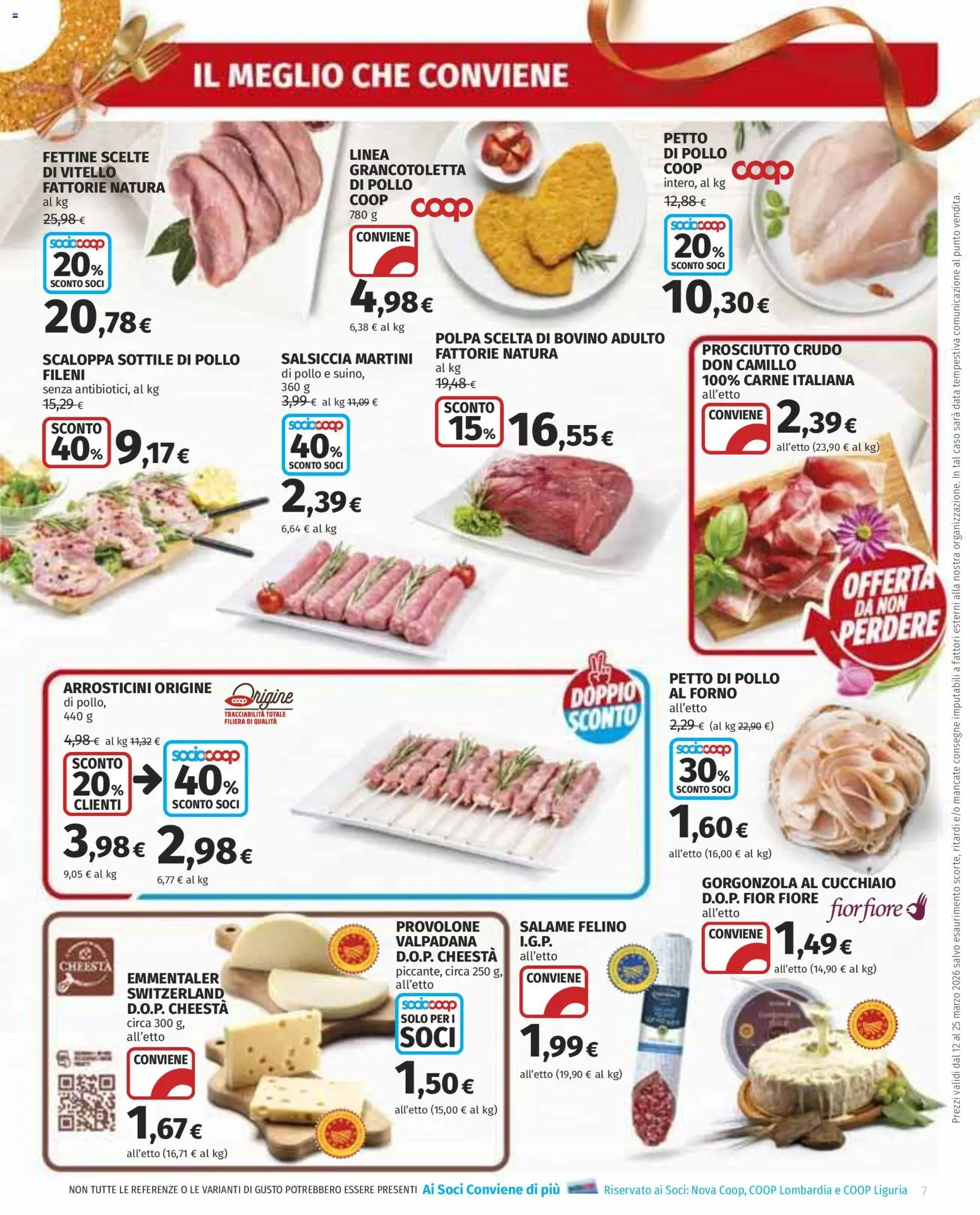 Volantino COOP del 12.03.2026 | Pagina: 7 | Prodotti: Bovino, Provolone, Pollo, Vitello